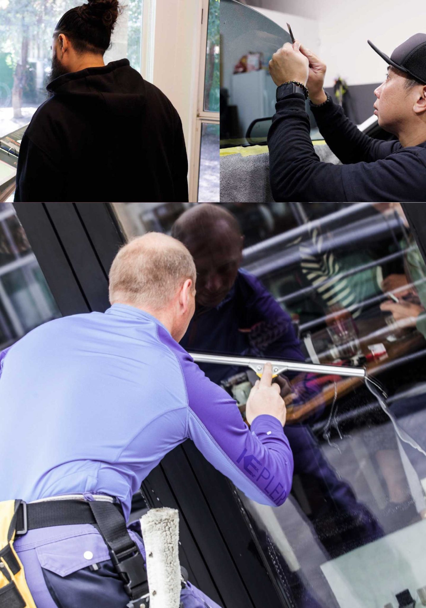 Kepler Professional Applying Anti-Graffiti Window Film to a Norwood Shop Front