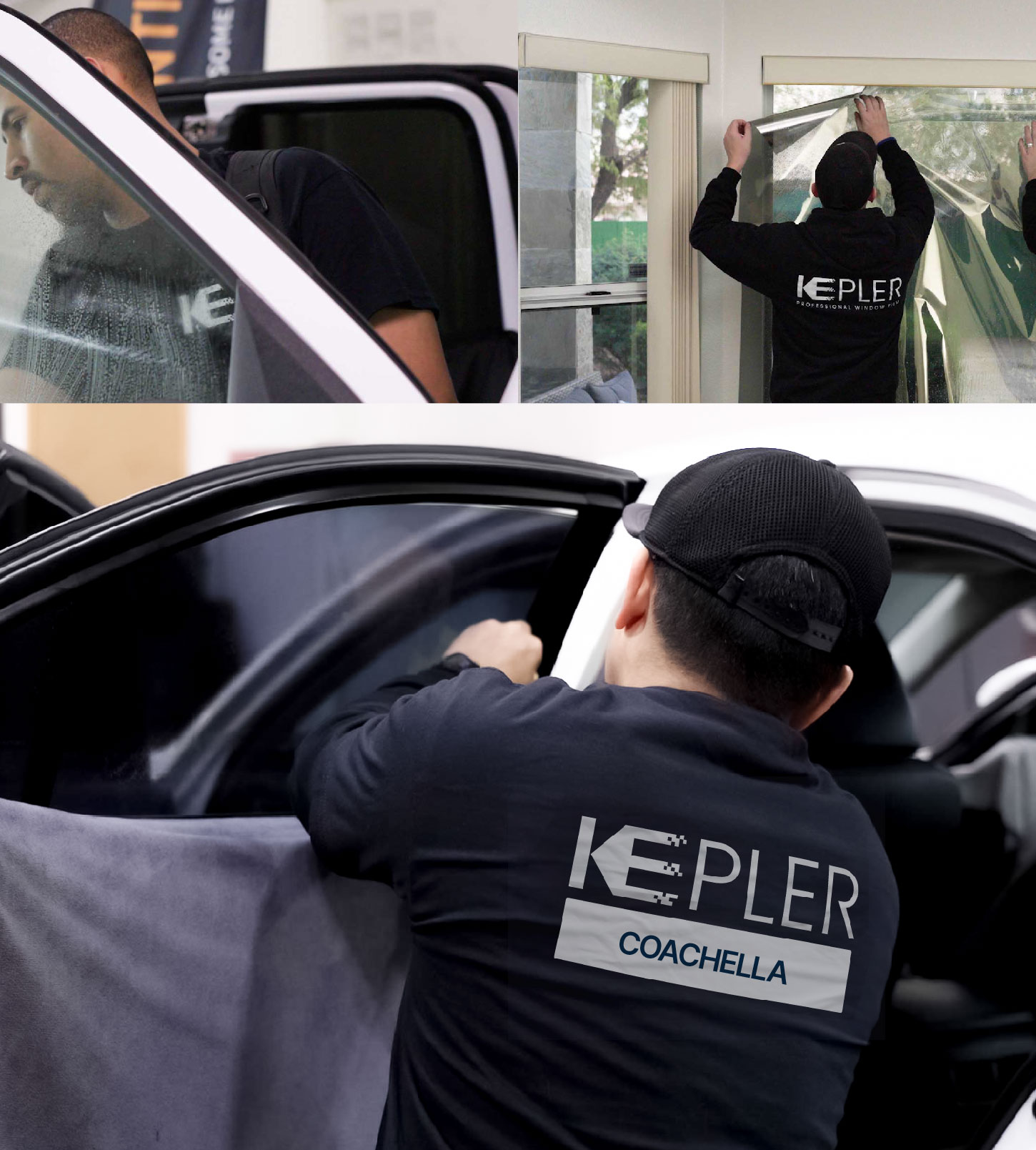 Automotive Window Tinting Expert Applying Film in Coachella, California