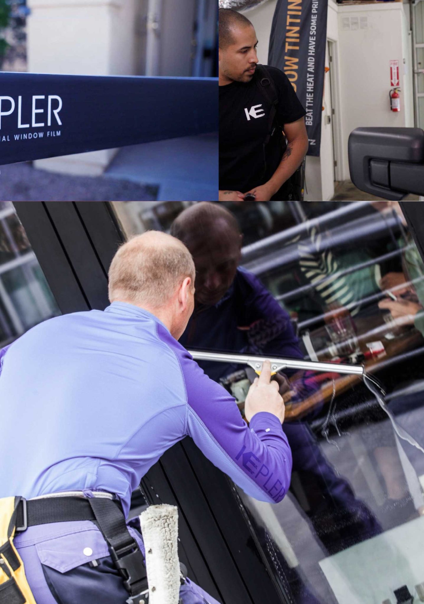Kepler Expert Applying Anti-Graffiti Window Film to a Milton Shop Front