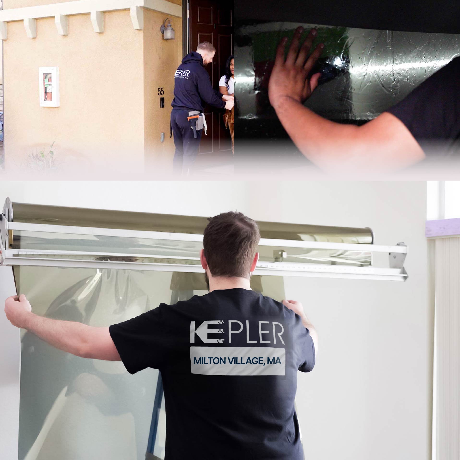 Kepler Specialist Installing Anti-Graffiti Film in Milton Village, Massachusetts