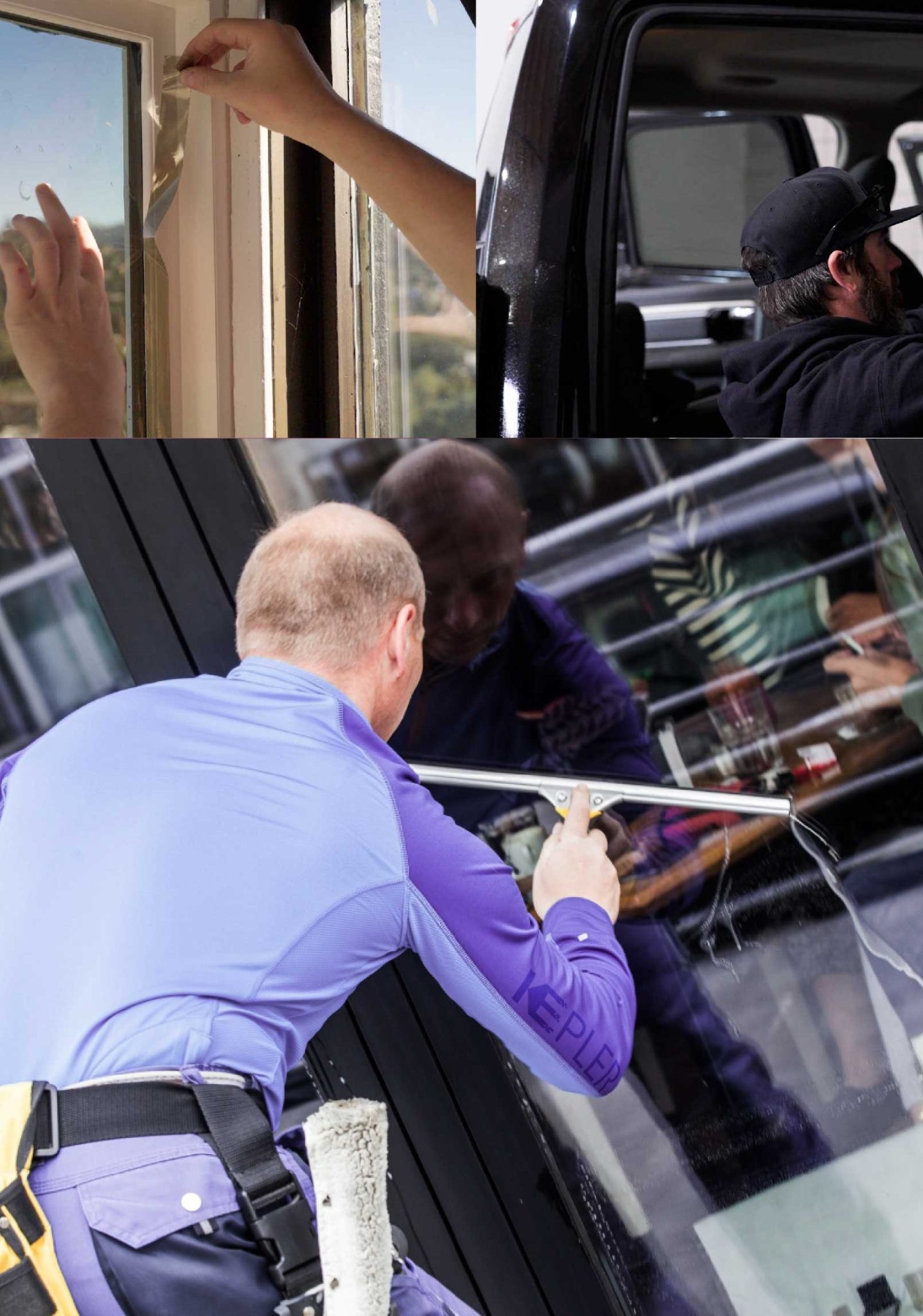 Kepler Skilled Applying Anti-Graffiti Window Film to a South Weymouth Shop Front
