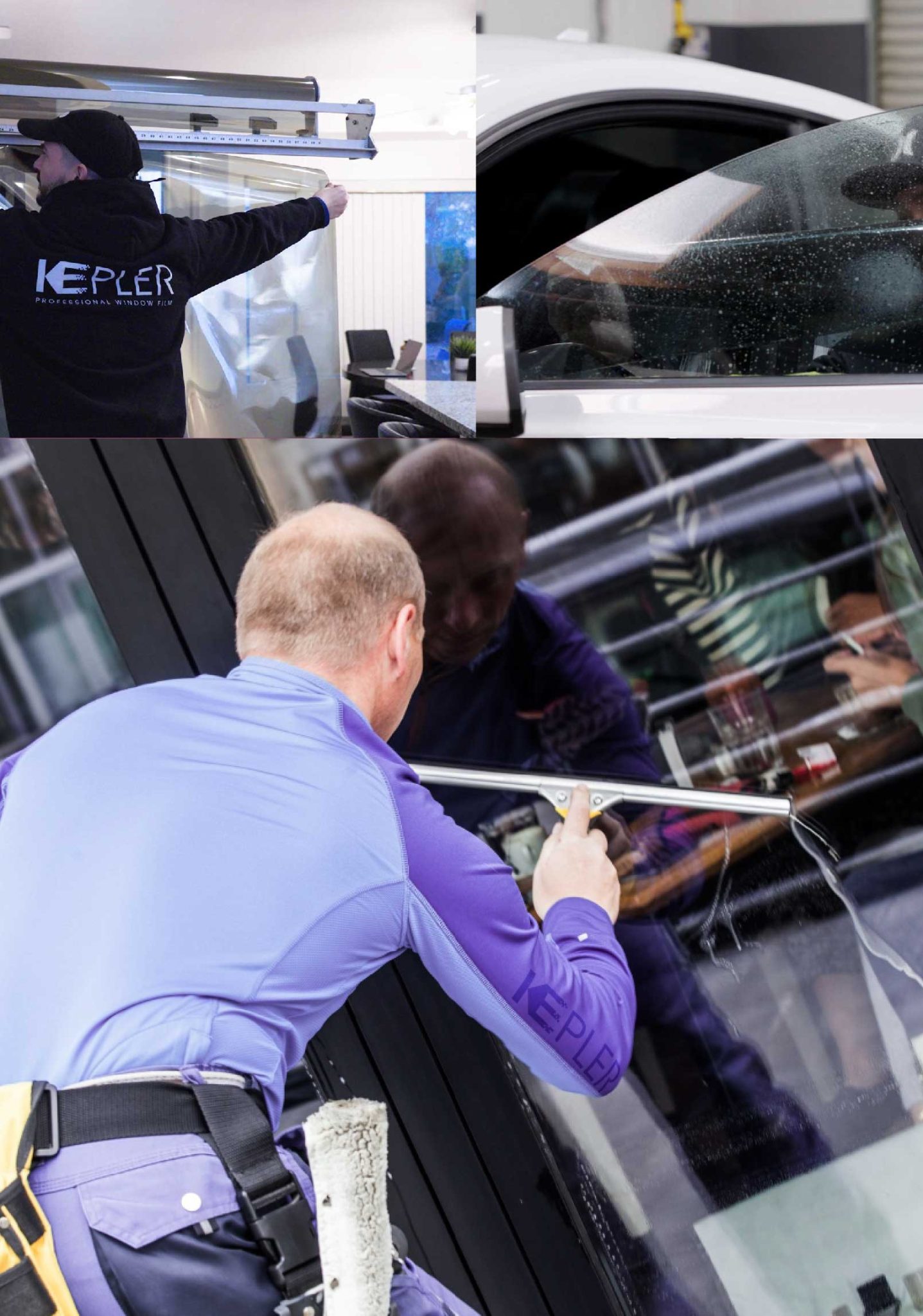 Kepler Professional Applying Anti-Graffiti Window Film to a North Easton Shop Front