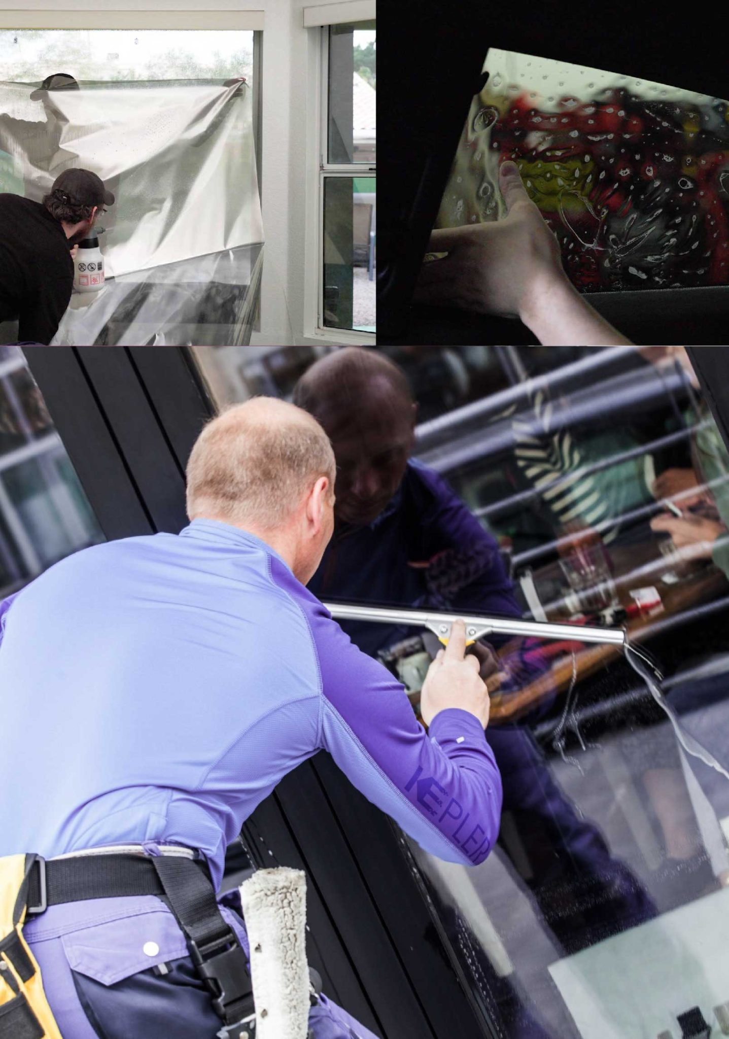 Kepler Expert Applying Anti-Graffiti Window Film to a Pembroke Shop Front