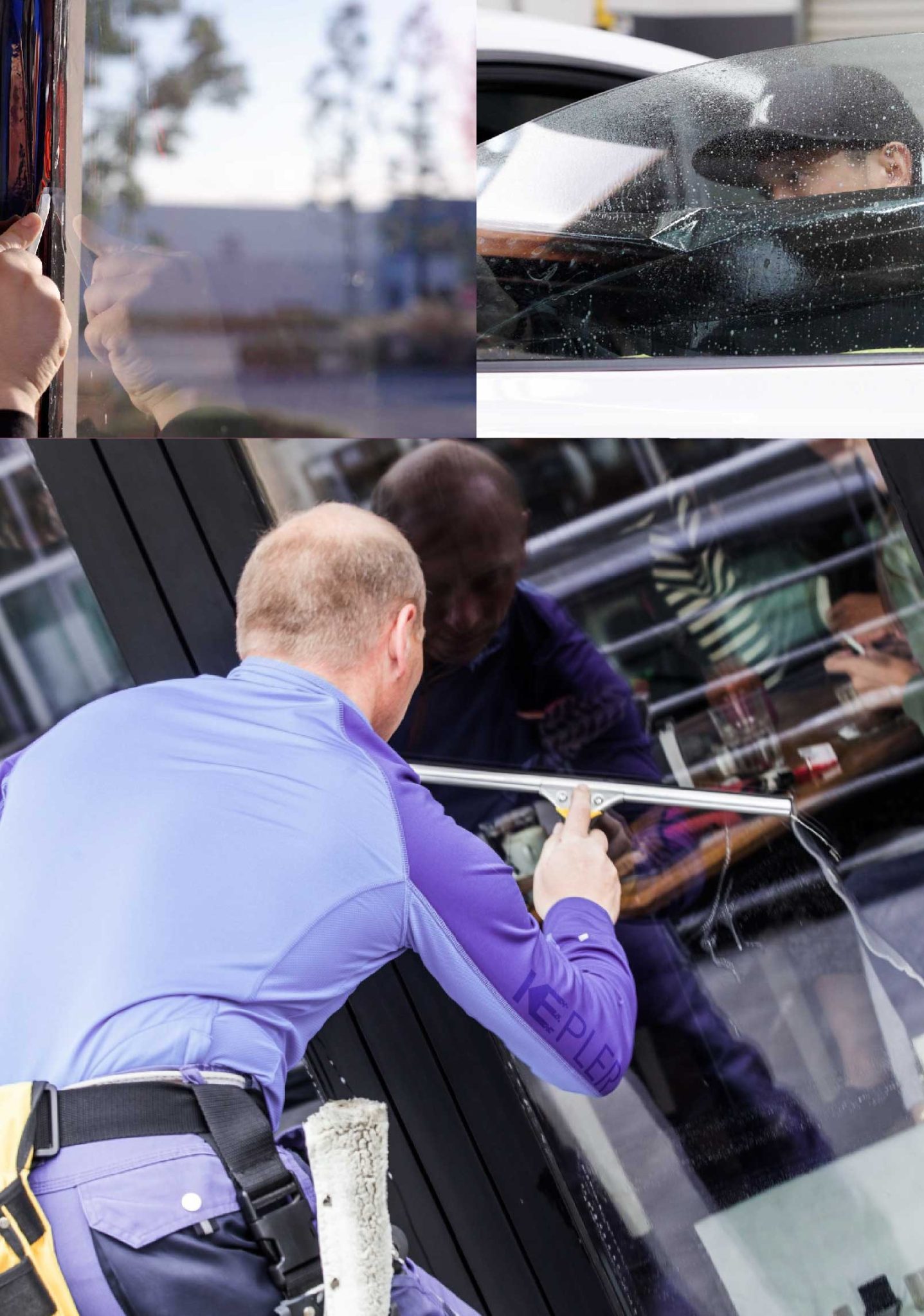Kepler Skilled Applying Anti-Graffiti Window Film to a Randolph Shop Front