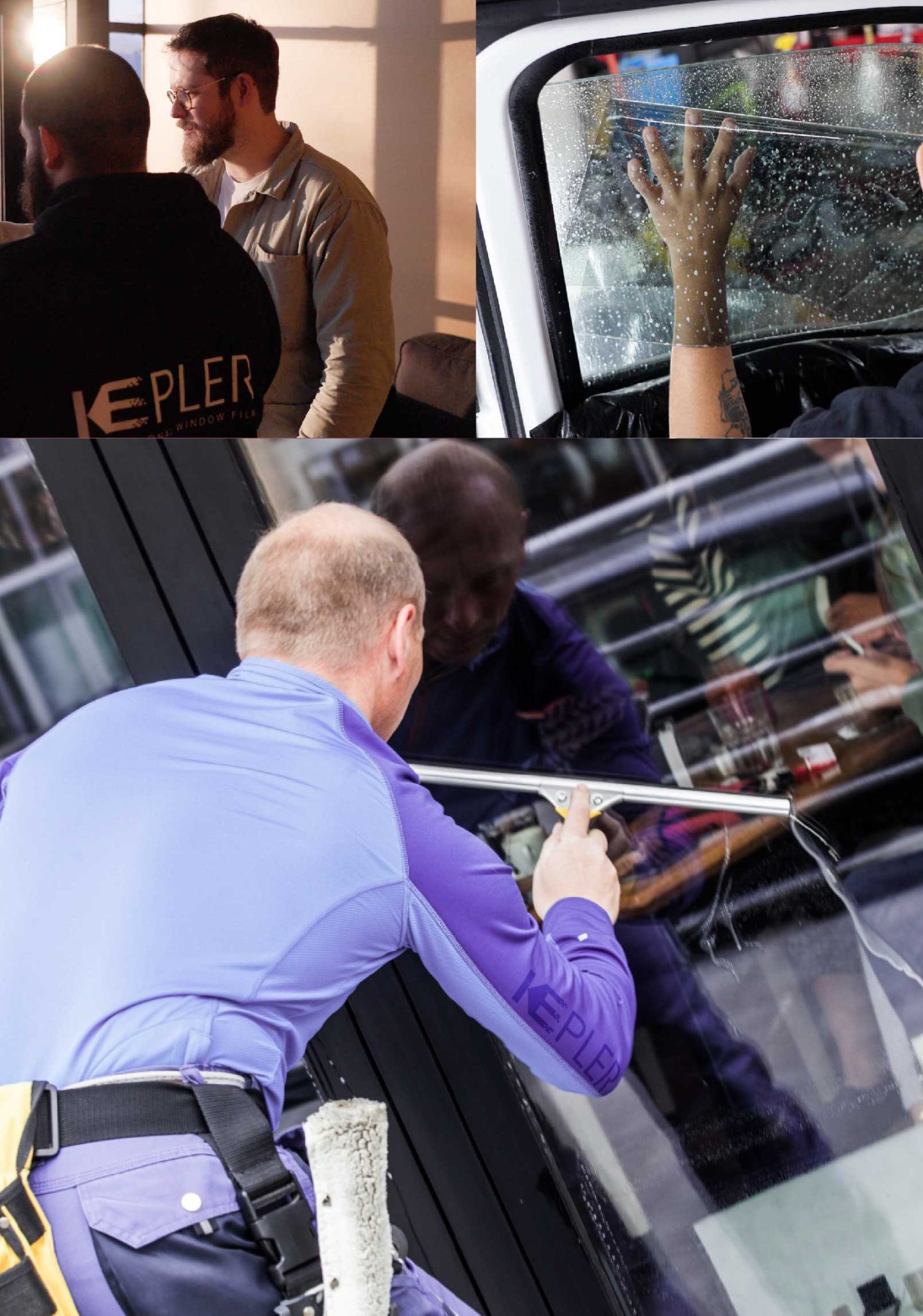 Kepler Expert Applying Anti-Graffiti Window Film to a Arlington Heights Shop Front