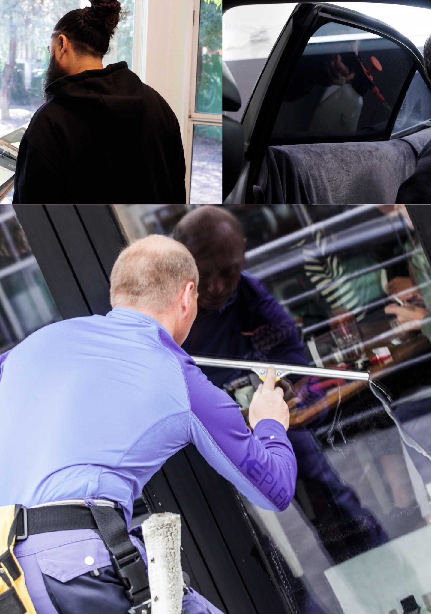 Kepler Skilled Applying Anti-Graffiti Window Film to a Waverley Shop Front