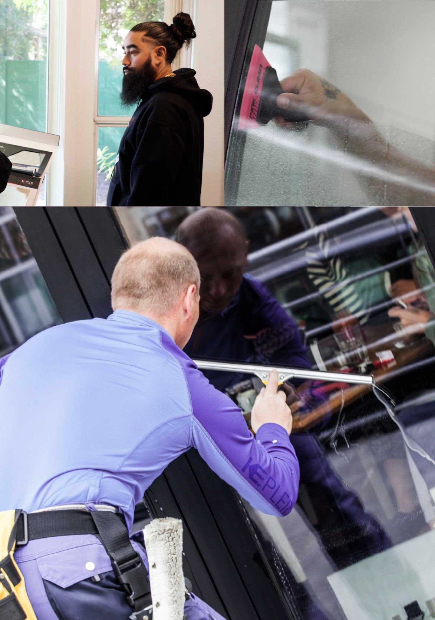 Kepler Expert Applying Anti-Graffiti Window Film to a Needham Shop Front