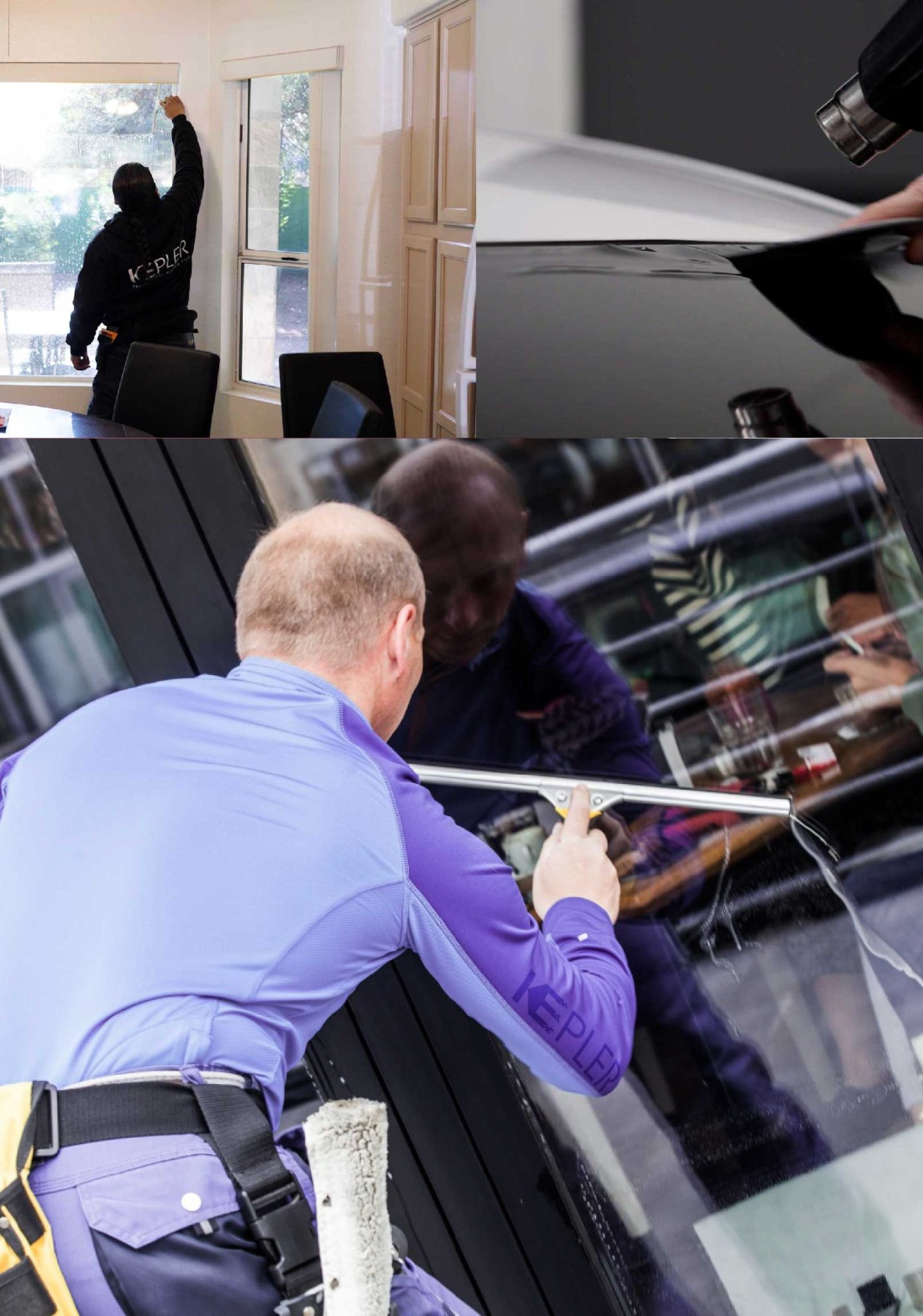 Kepler Skilled Applying Anti-Graffiti Window Film to a Attleboro Shop Front
