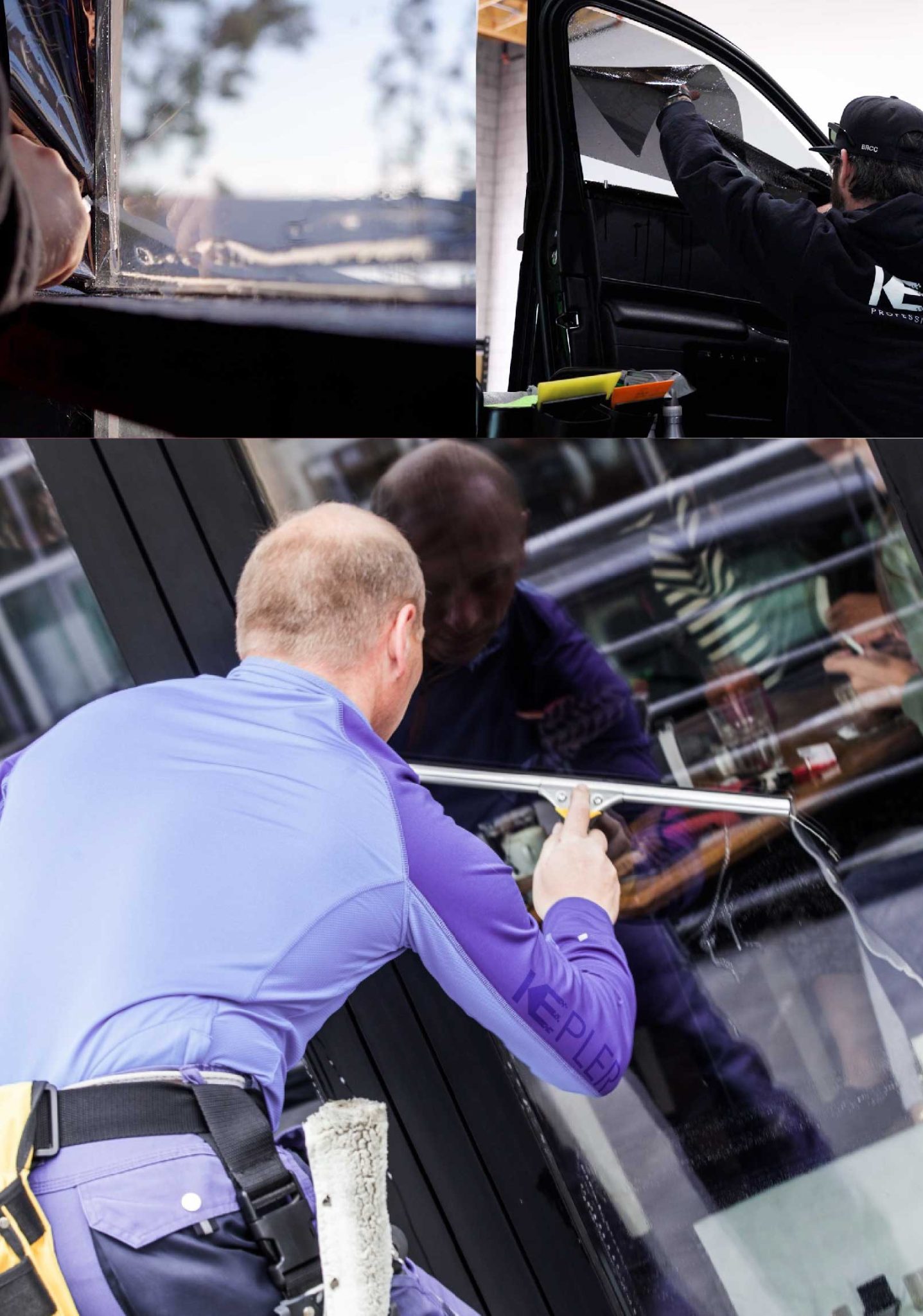 Kepler Skilled Applying Anti-Graffiti Window Film to a Norton Shop Front
