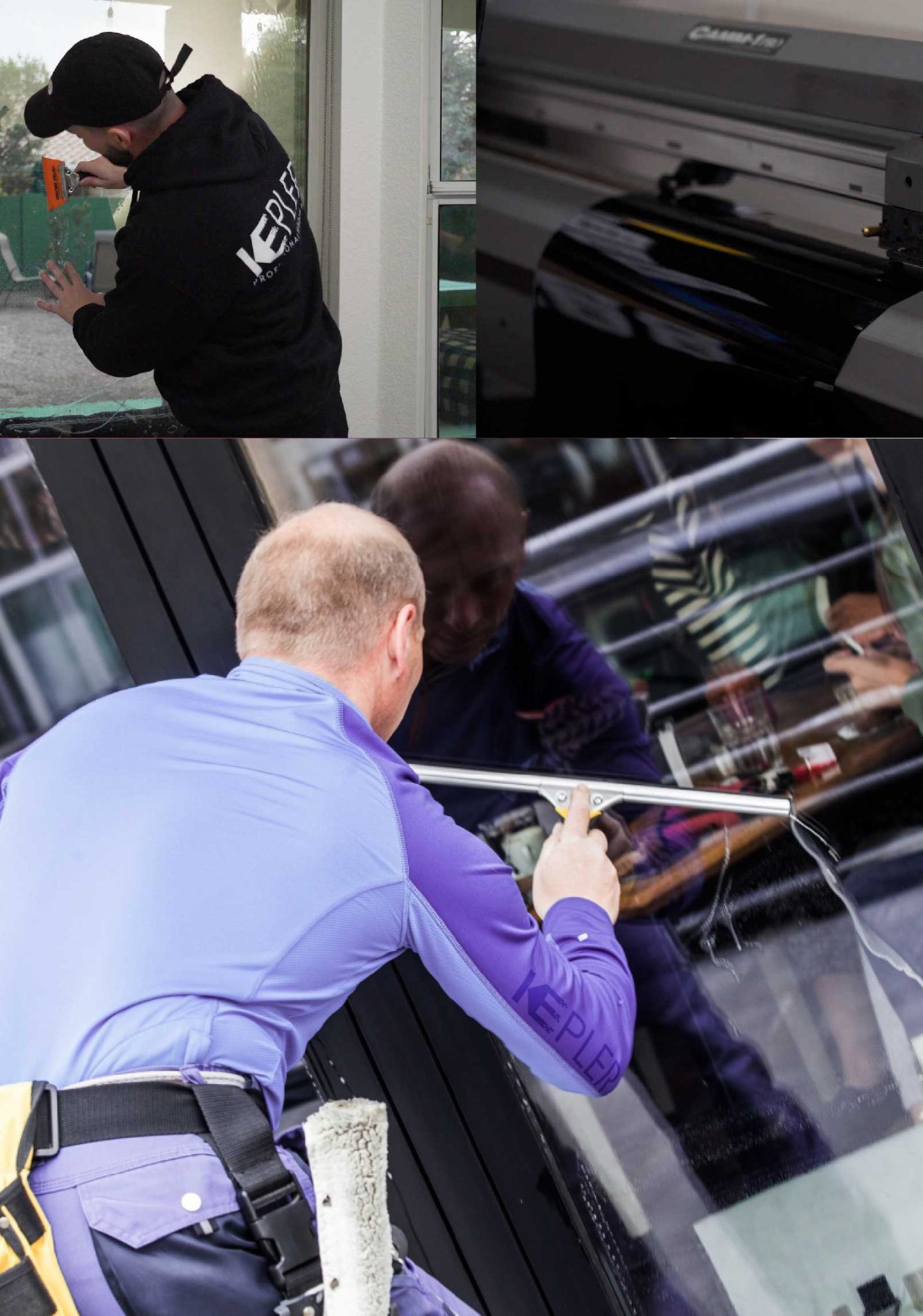 Kepler Skilled Applying Anti-Graffiti Window Film to a Swansea Shop Front