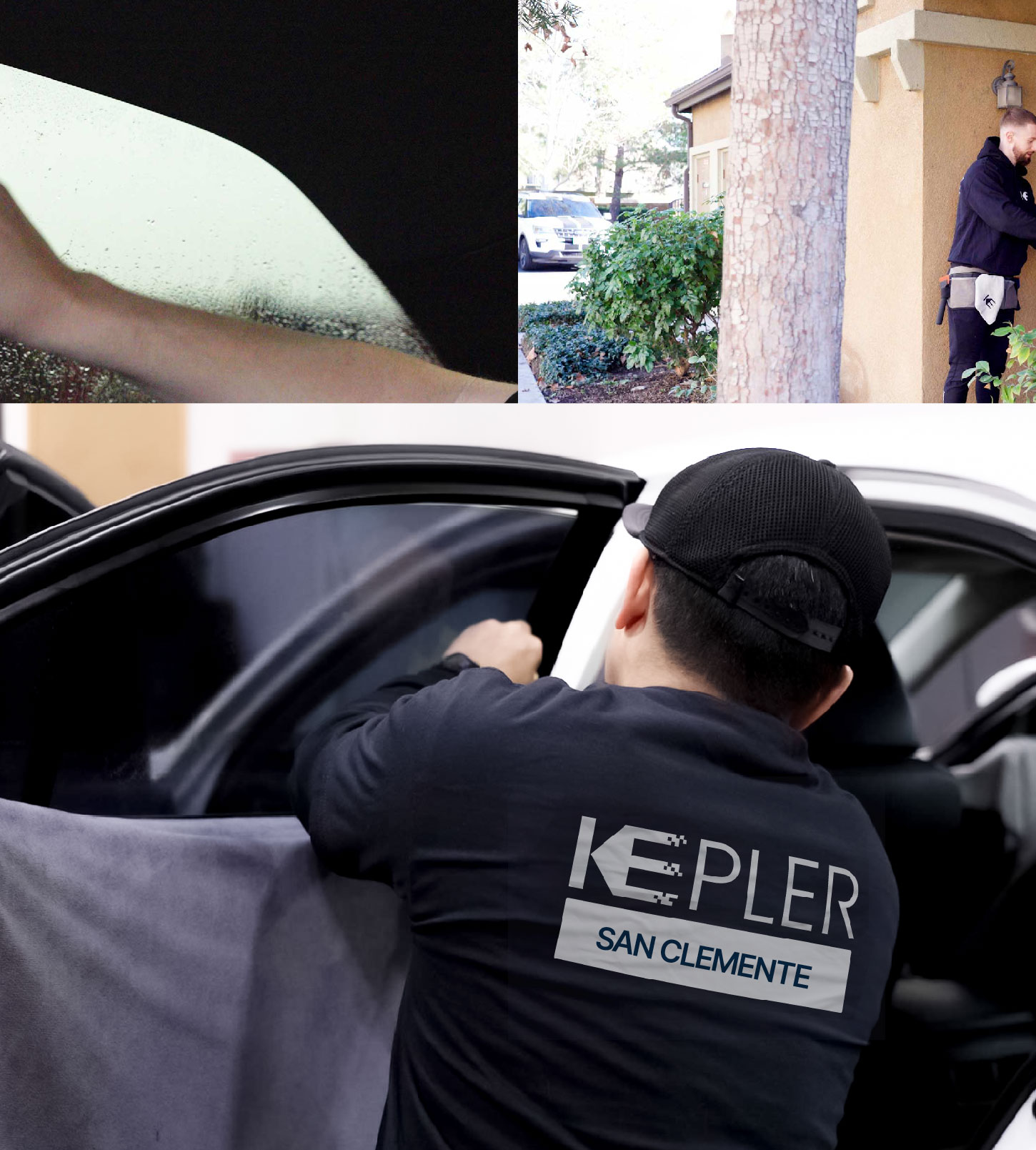 Automotive Window Tinting Expert Applying Film in San Clemente, California