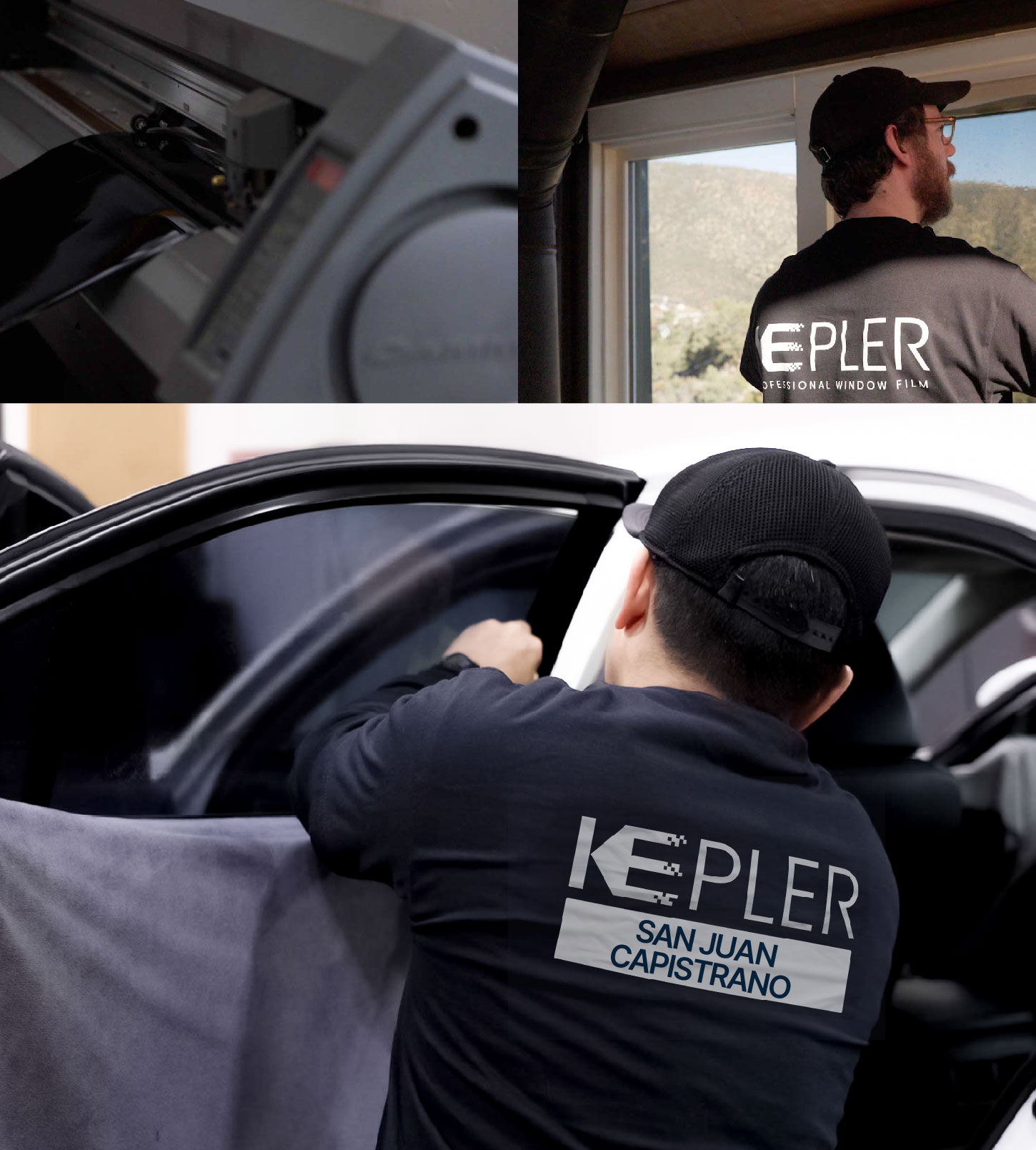 Automotive Window Tinting Expert Applying Film in San Juan Capistrano, California