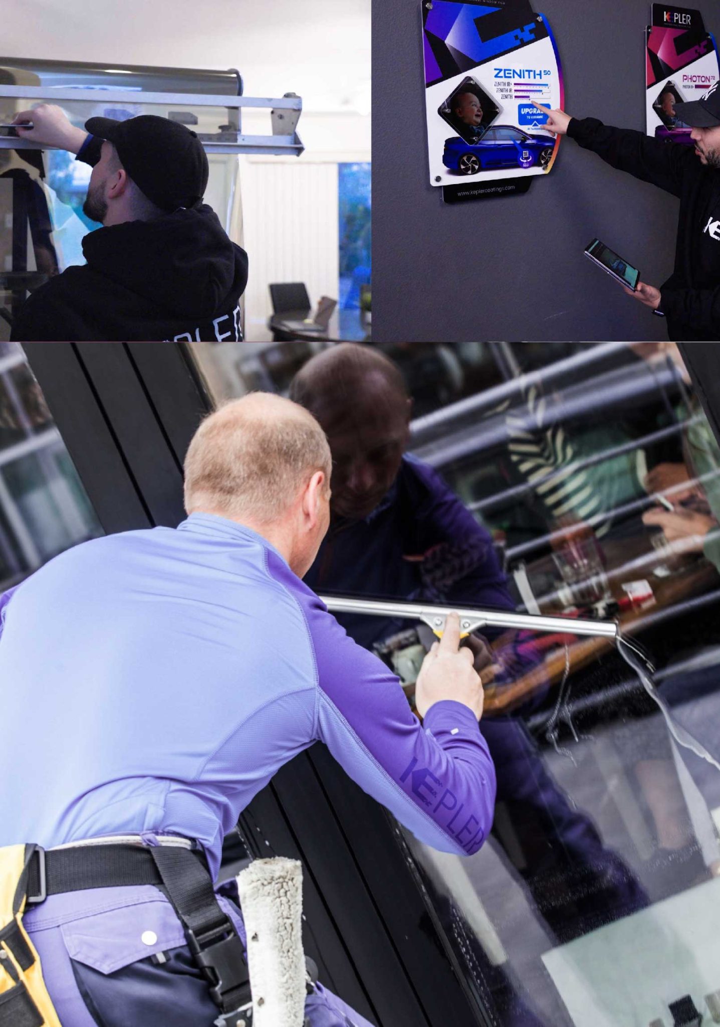 Kepler Professional Applying Anti-Graffiti Window Film to a North Kingstown Shop Front
