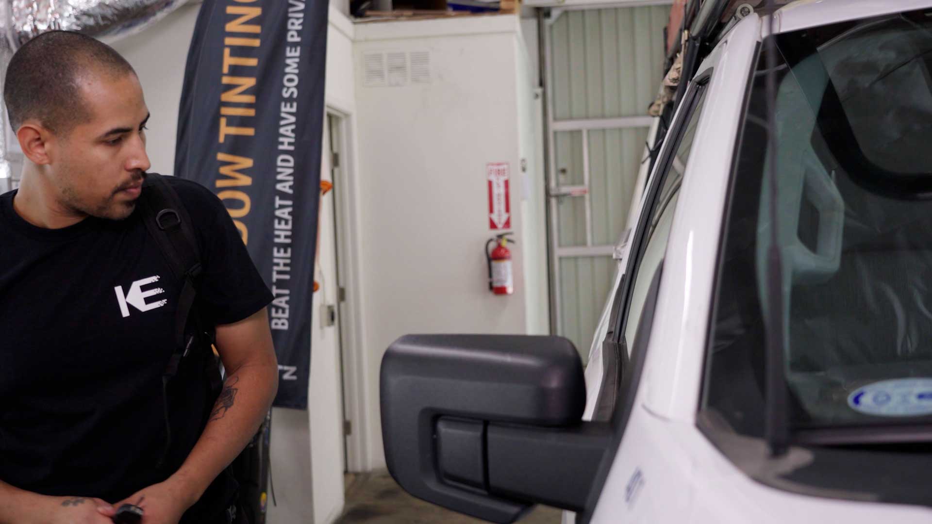 Expert Car Window Tint being cleaned after tinting in Rancho Santa Margarita
