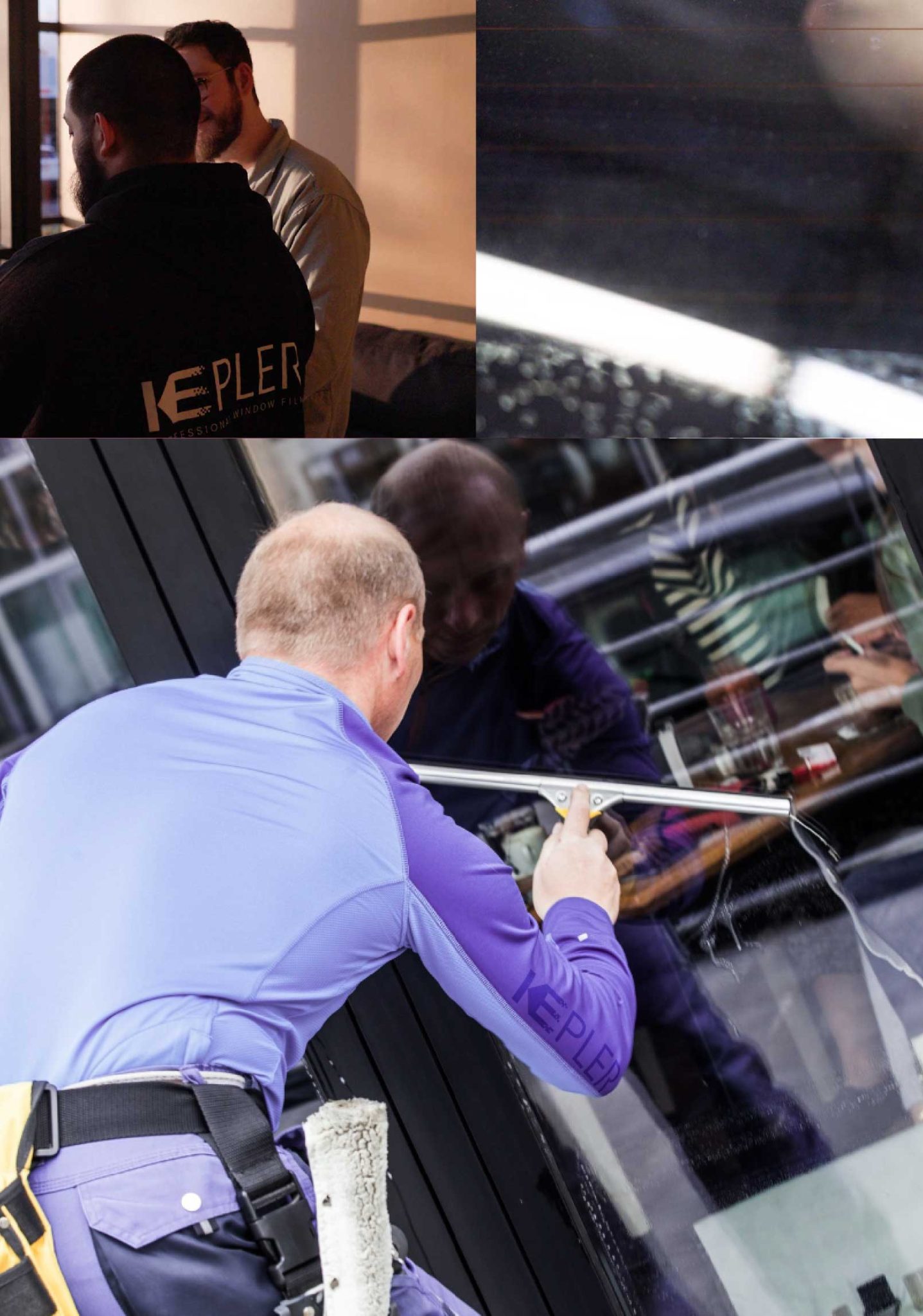 Kepler Expert Applying Anti-Graffiti Window Film to a Warwick Shop Front