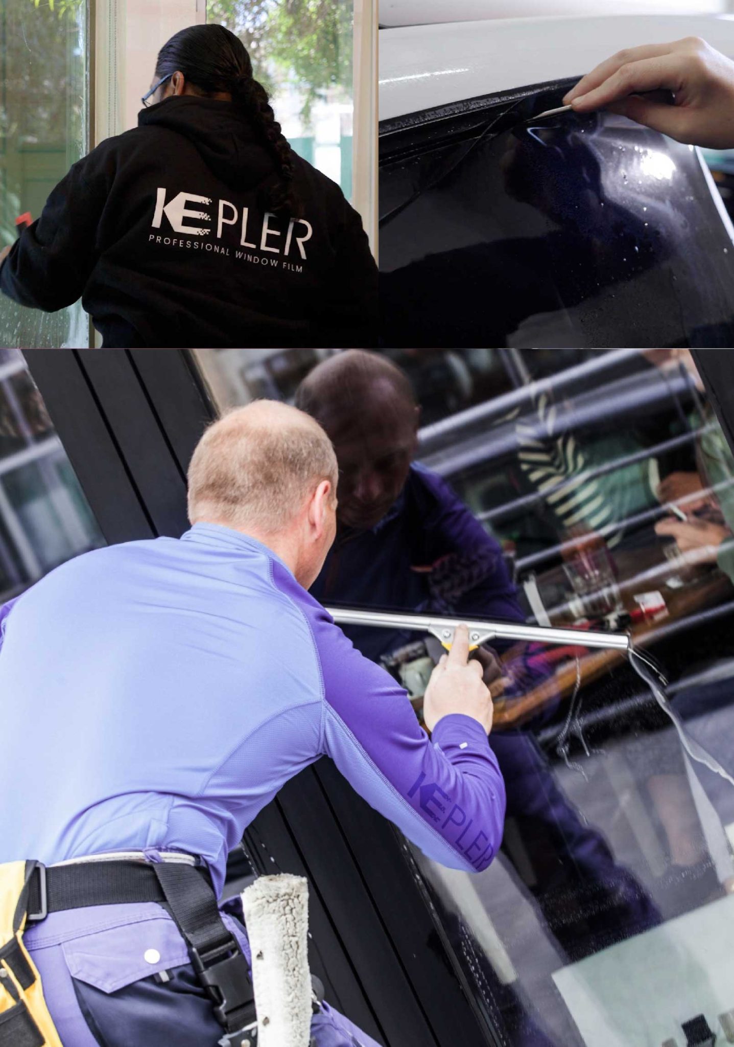 Kepler Professional Applying Anti-Graffiti Window Film to a Woonsocket Shop Front