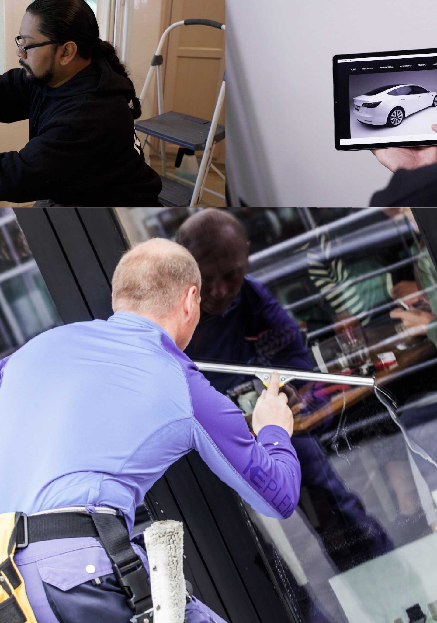 Kepler Skilled Applying Anti-Graffiti Window Film to a Derry Shop Front