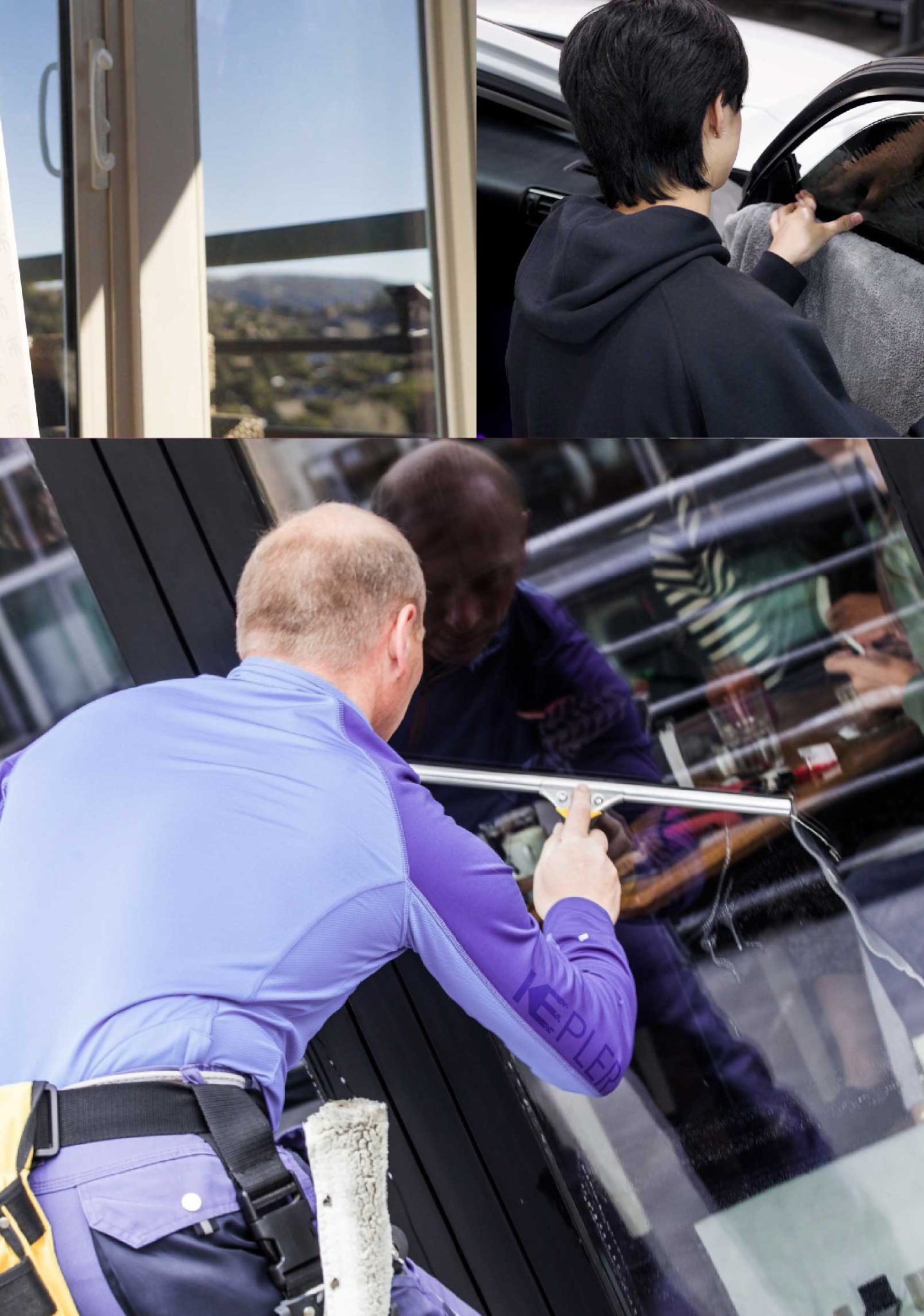Kepler Professional Applying Anti-Graffiti Window Film to a Keene Shop Front