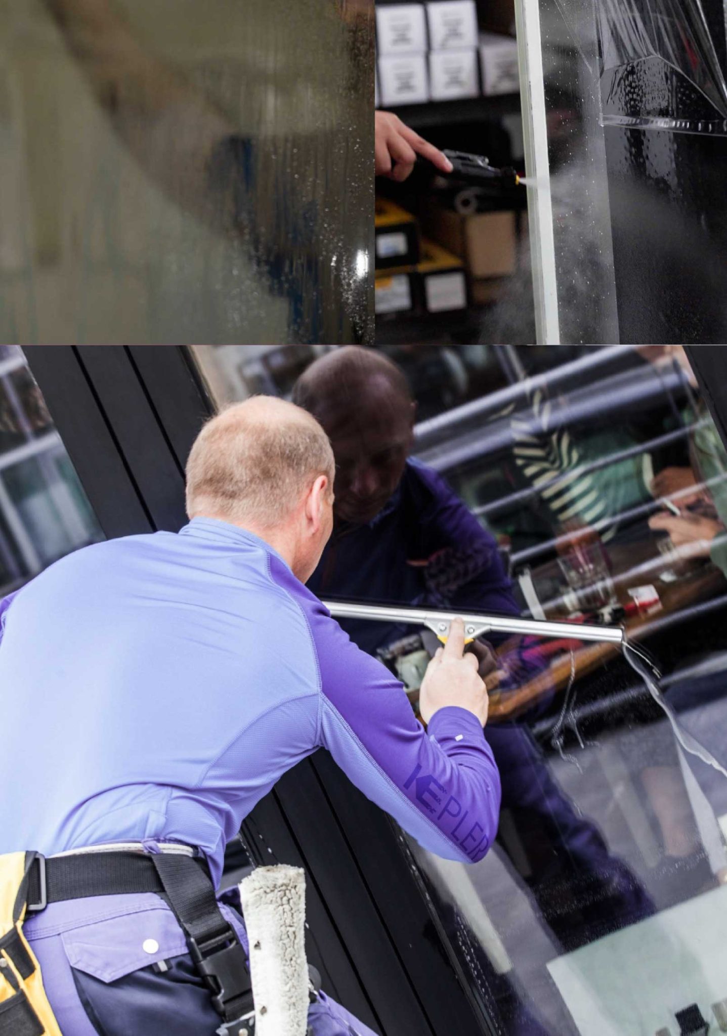 Kepler Professional Applying Anti-Graffiti Window Film to a Dover Shop Front