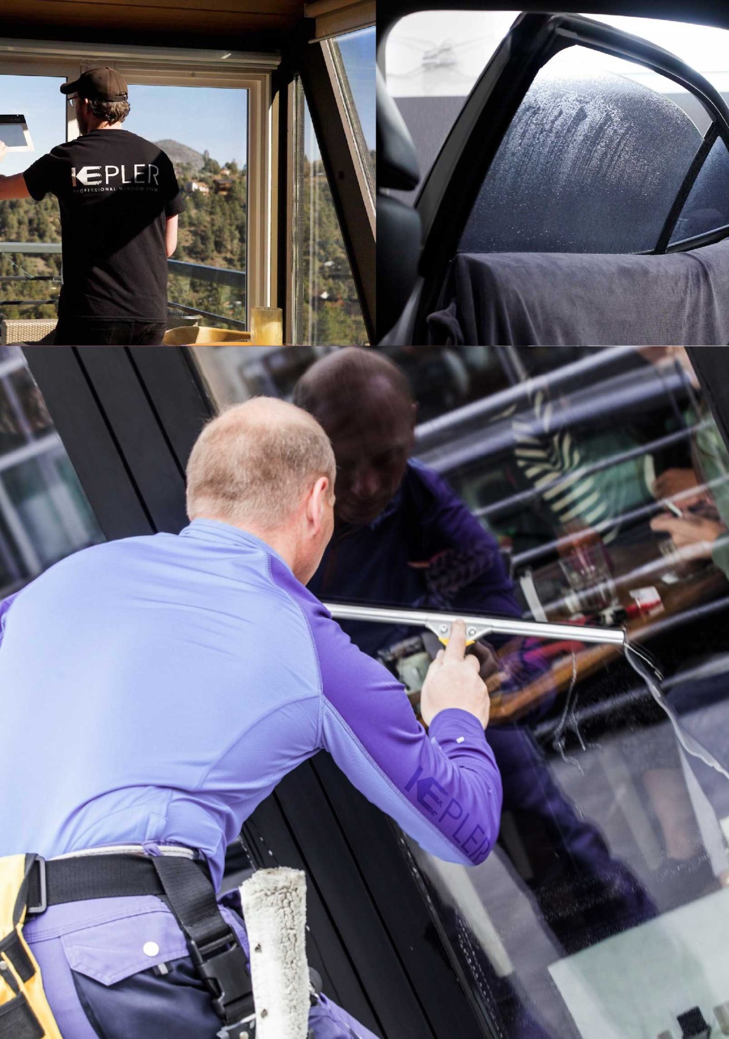 Kepler Expert Applying Anti-Graffiti Window Film to a Portland Shop Front