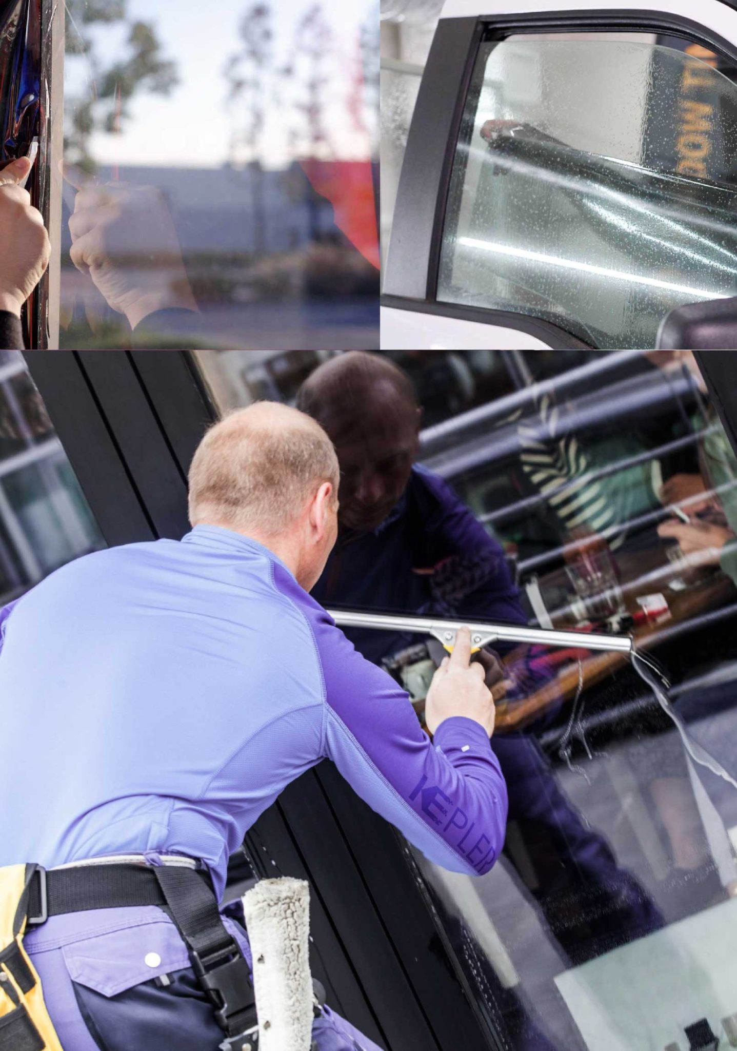 Kepler Expert Applying Anti-Graffiti Window Film to a Augusta Shop Front