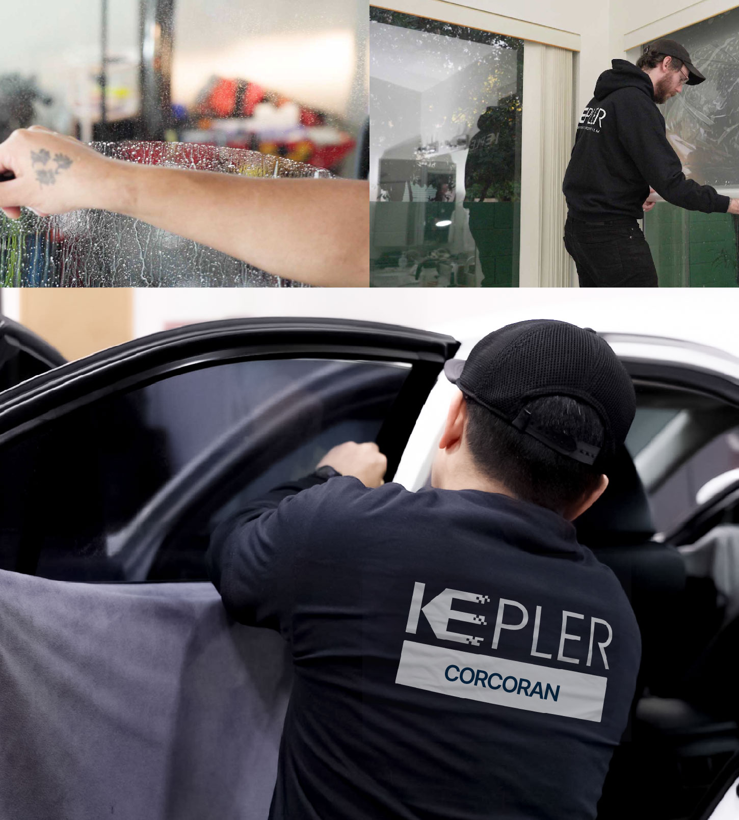 Automotive Window Tinting Expert Applying Film in Corcoran, California