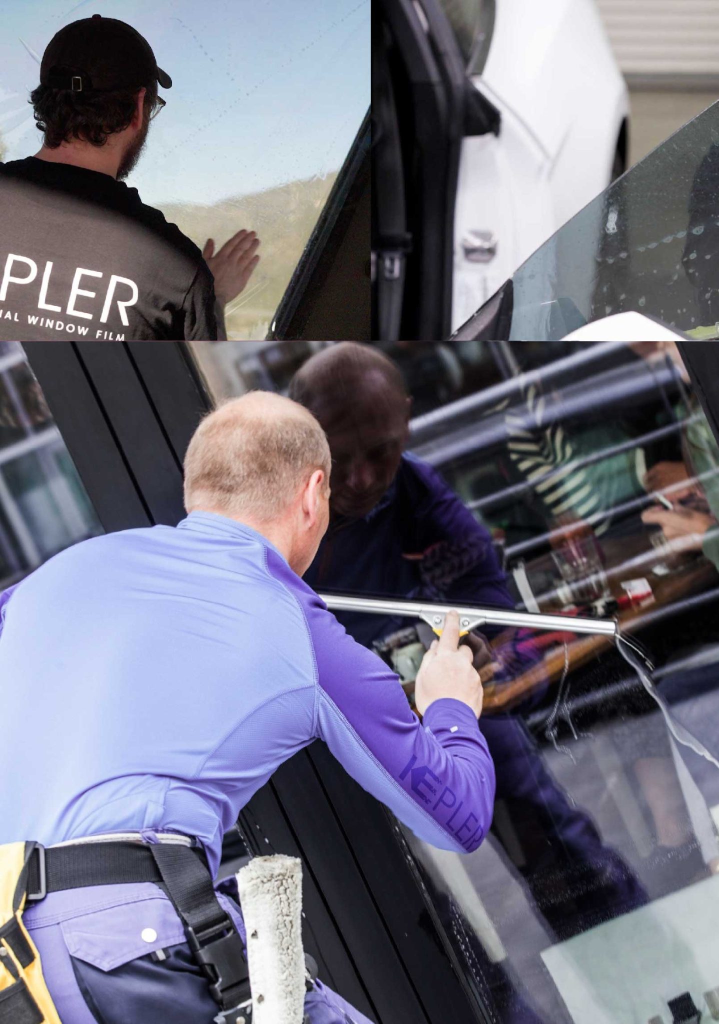 Kepler Professional Applying Anti-Graffiti Window Film to a Bloomfield Shop Front