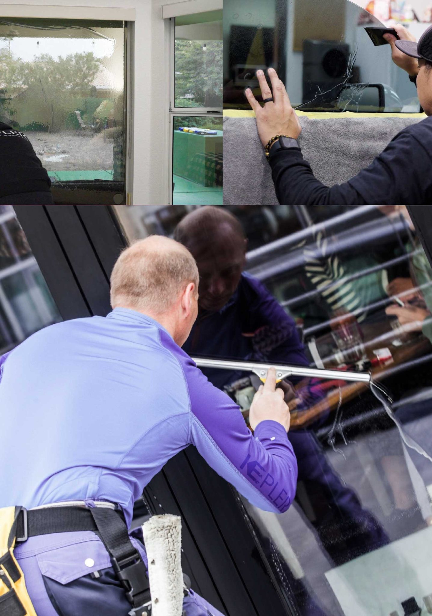 Kepler Skilled Applying Anti-Graffiti Window Film to a Bristol Shop Front