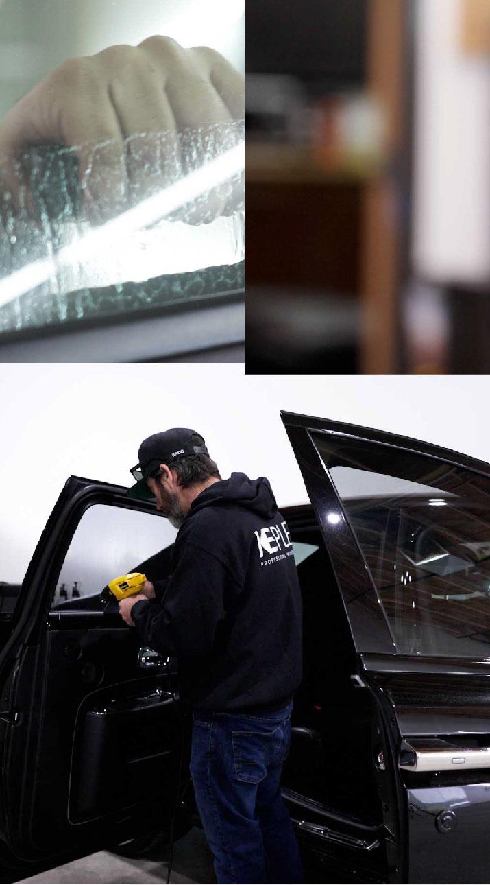 Kepler Installer Tinting a Rolls Royce in Visalia, California