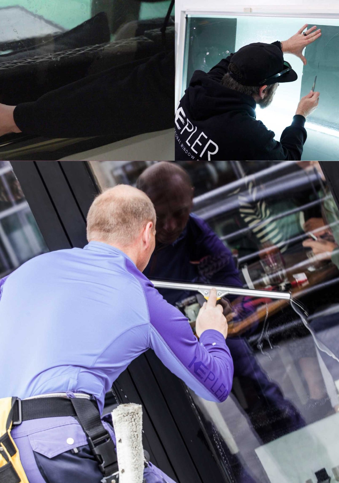 Kepler Professional Applying Anti-Graffiti Window Film to a Glastonbury Shop Front