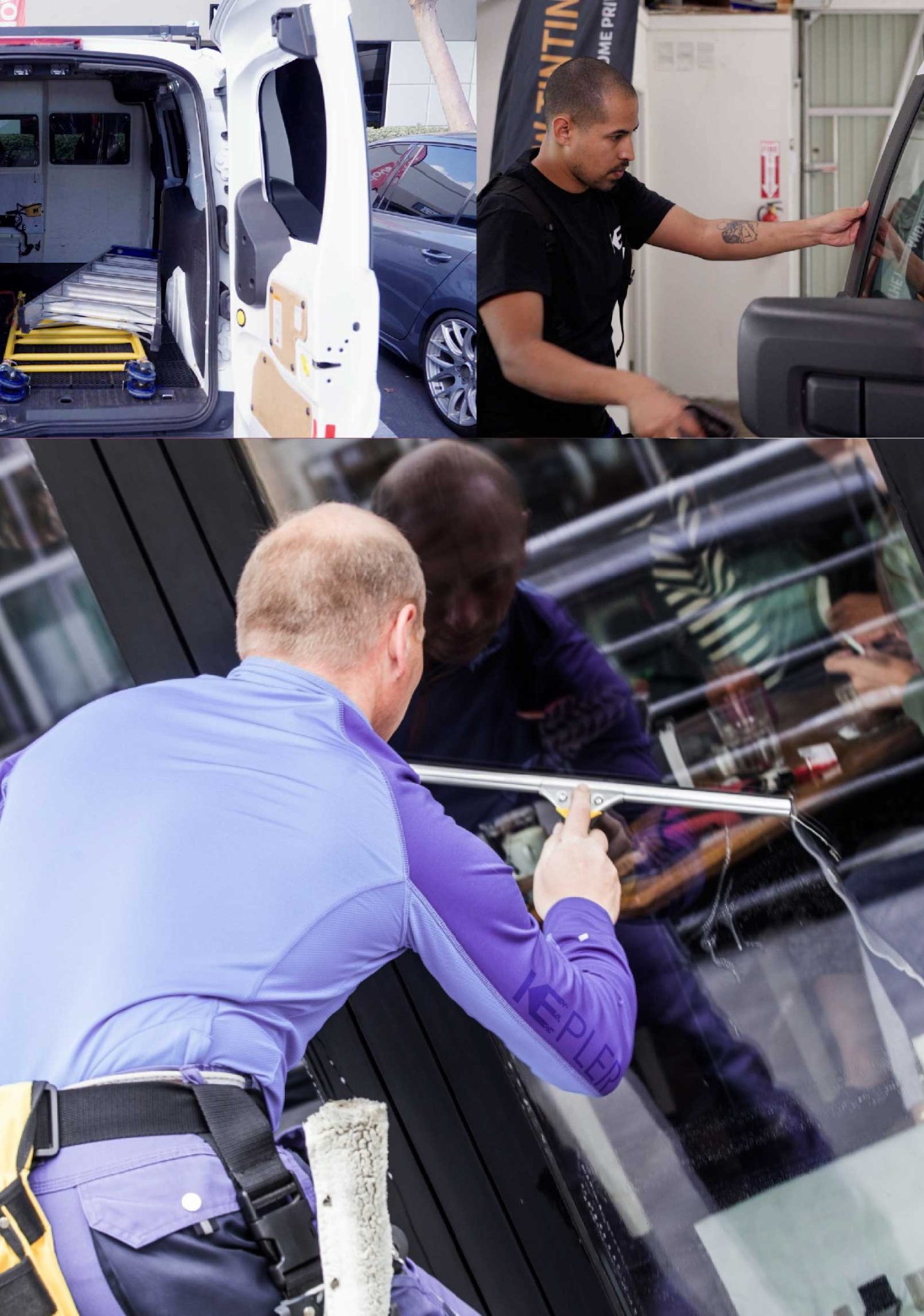 Kepler Professional Applying Anti-Graffiti Window Film to a Manchester Shop Front