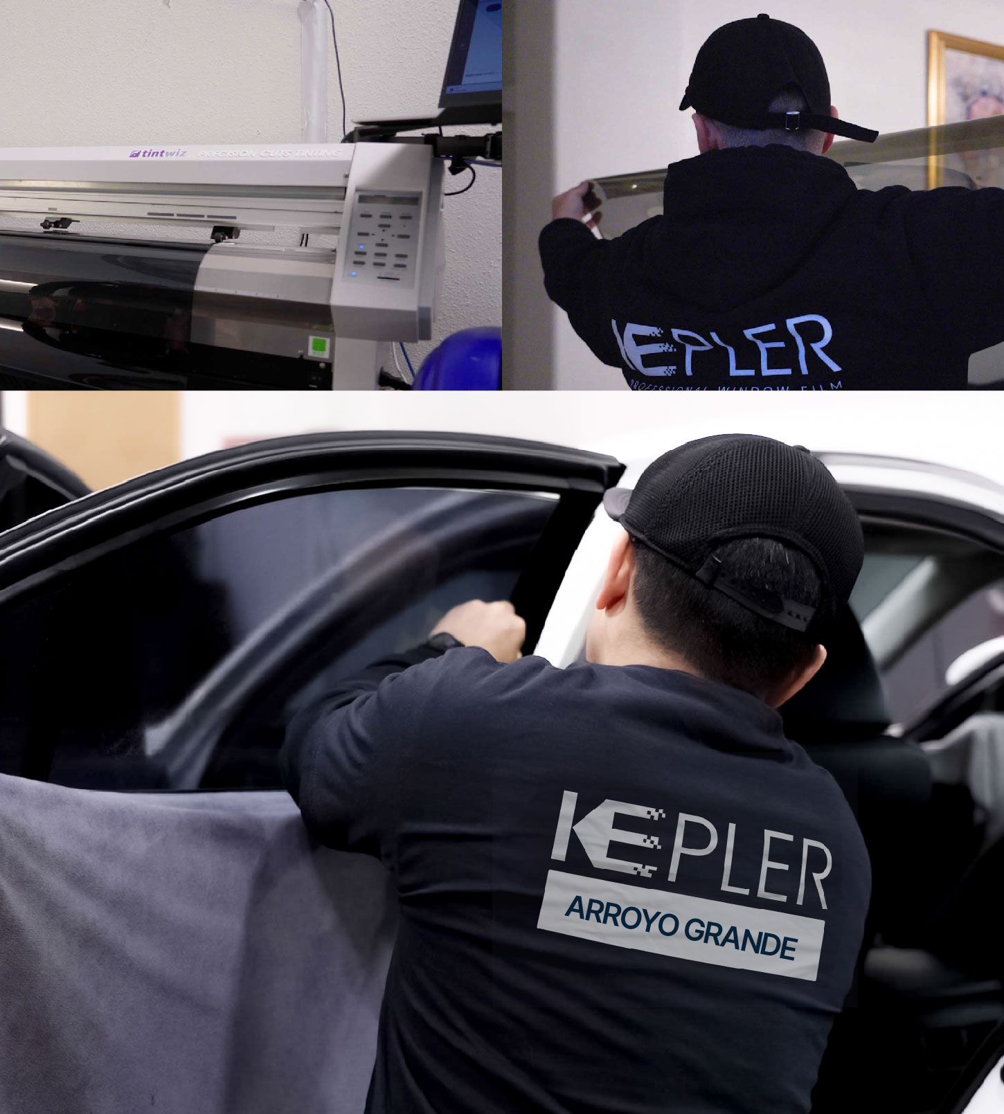 Automotive Window Tinting Expert Applying Film in Arroyo Grande, California