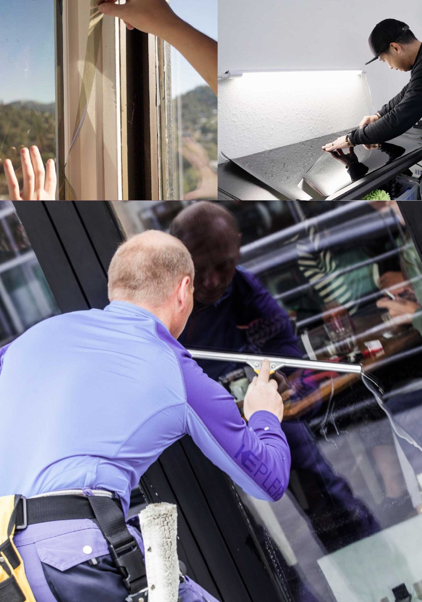 Kepler Professional Applying Anti-Graffiti Window Film to a South Windsor Shop Front