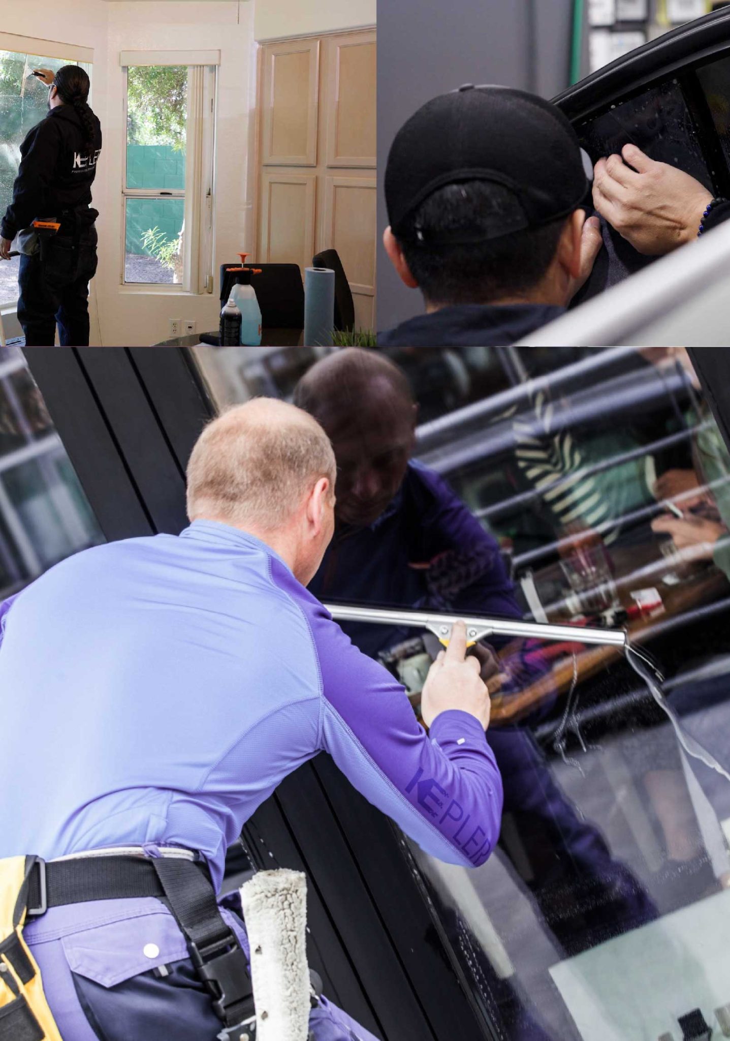 Kepler Professional Applying Anti-Graffiti Window Film to a Enfield Shop Front