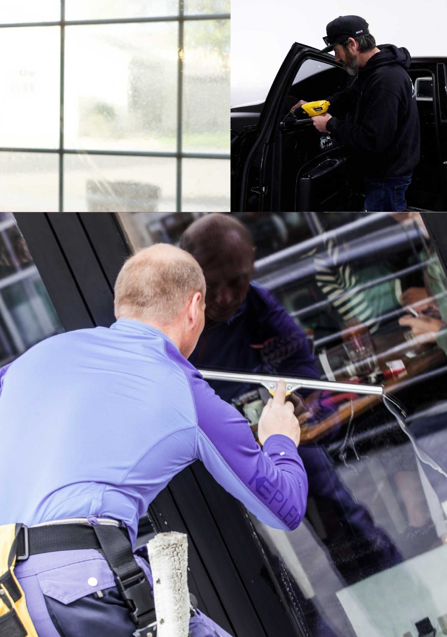 Kepler Professional Applying Anti-Graffiti Window Film to a Tolland Shop Front
