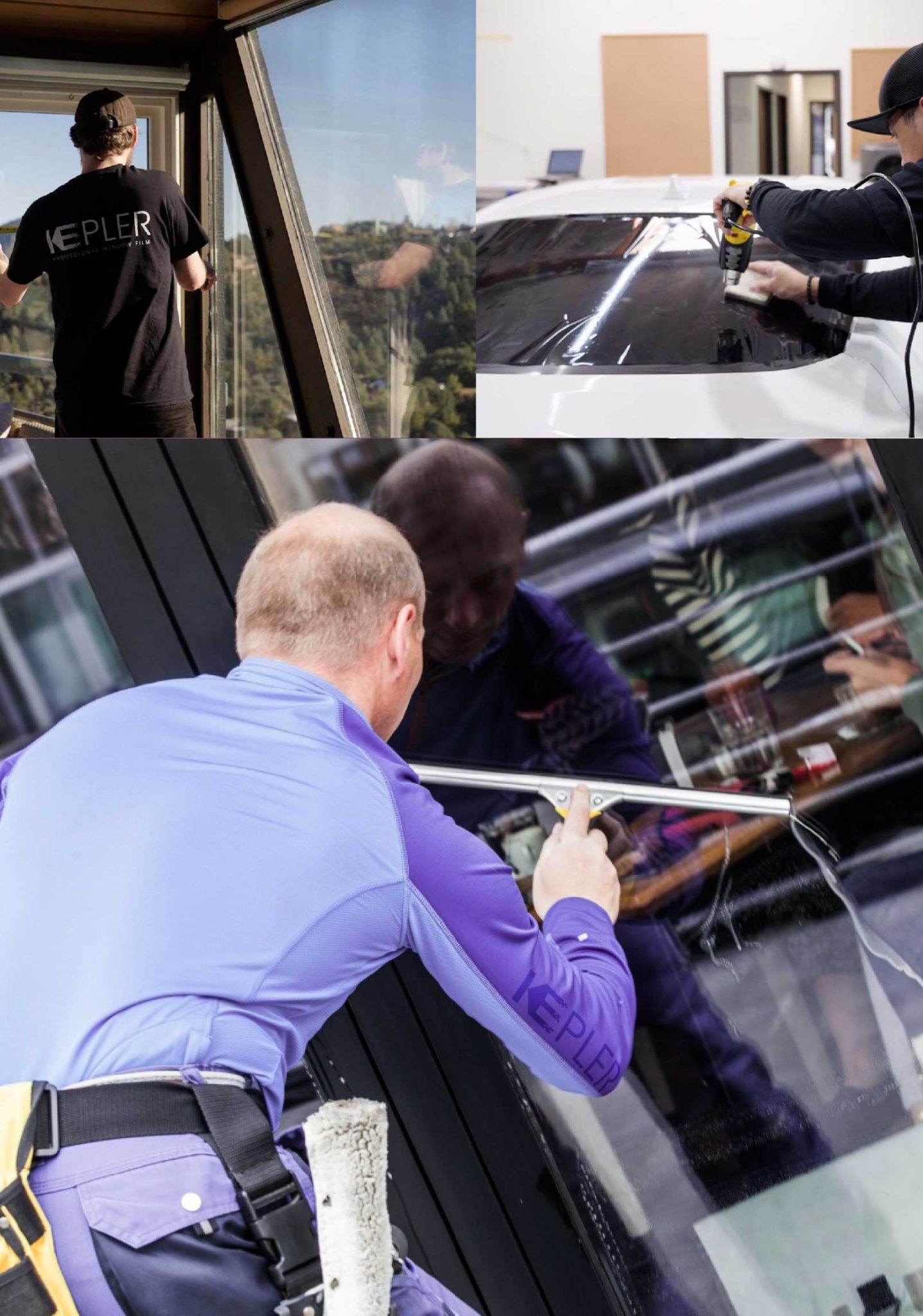 Kepler Skilled Applying Anti-Graffiti Window Film to a West Suffield Shop Front