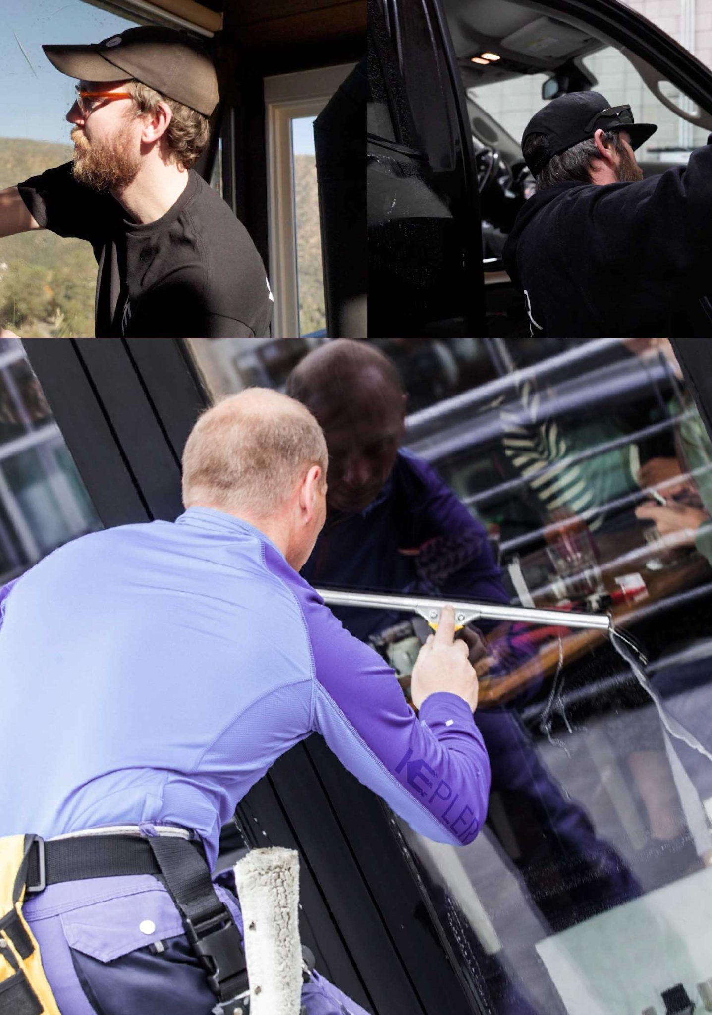 Kepler Professional Applying Anti-Graffiti Window Film to a New Haven Shop Front