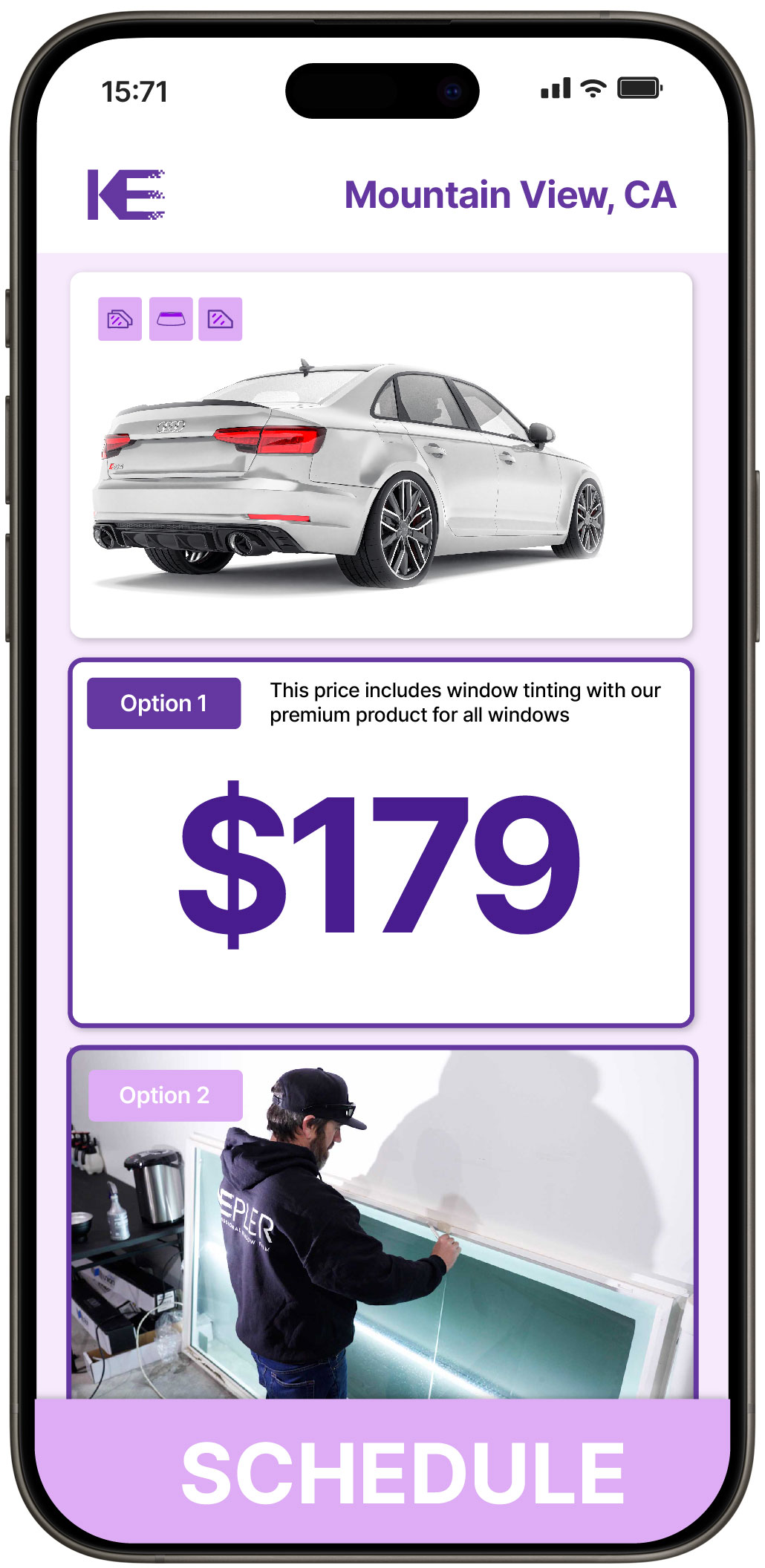 View Competitive Car Window Tinting Prices in Mountain View, California