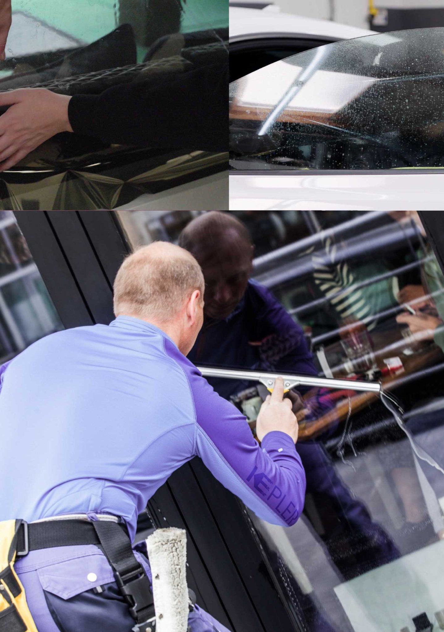 Kepler Expert Applying Anti-Graffiti Window Film to a Avenel Shop Front