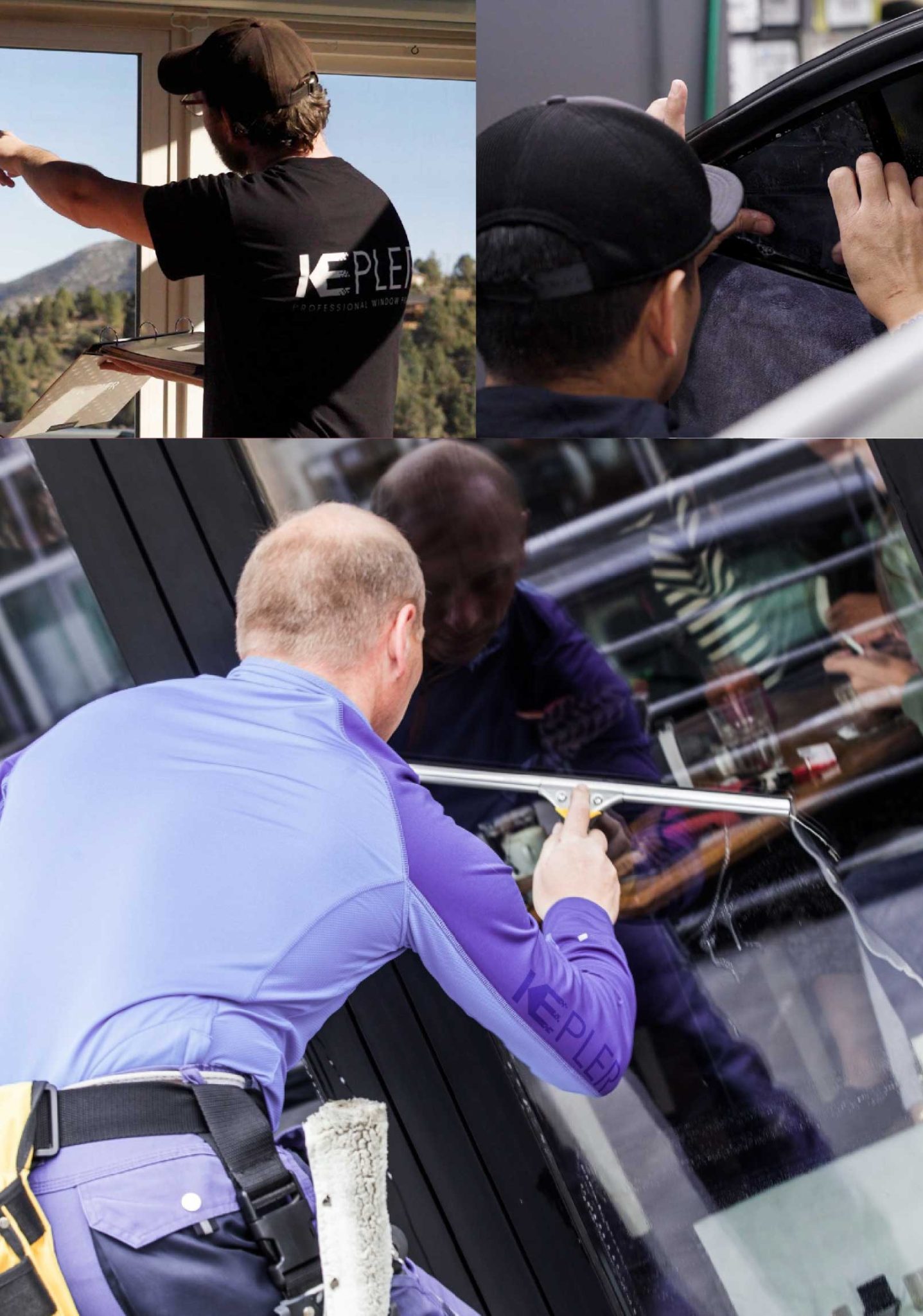 Kepler Expert Applying Anti-Graffiti Window Film to a Cliffside Park Shop Front