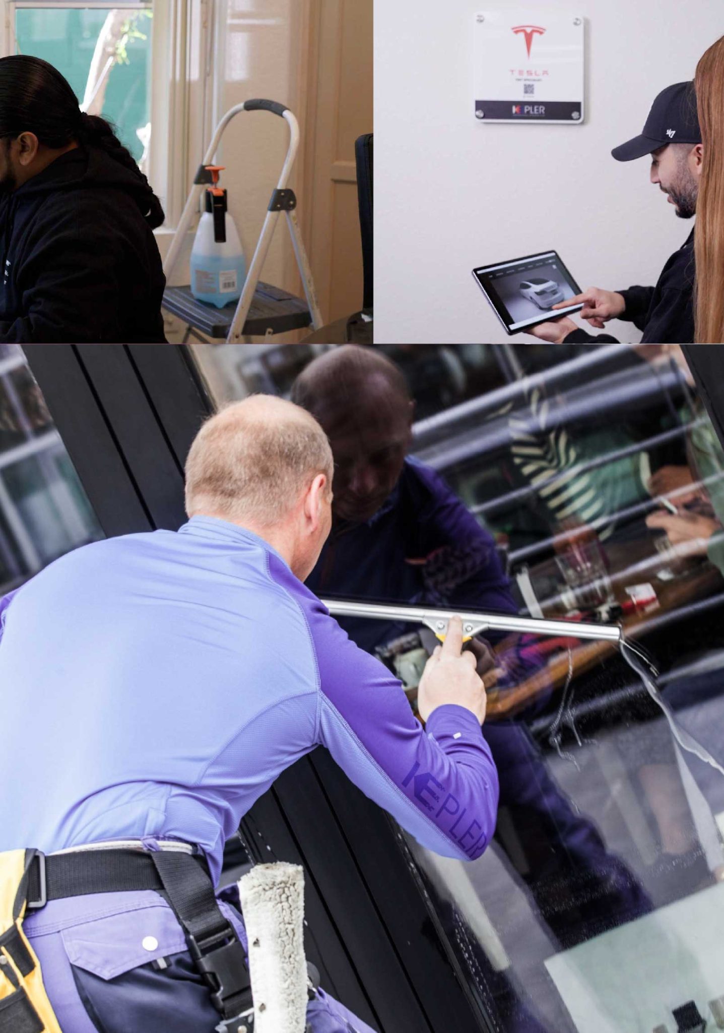 Kepler Professional Applying Anti-Graffiti Window Film to a Clifton Shop Front