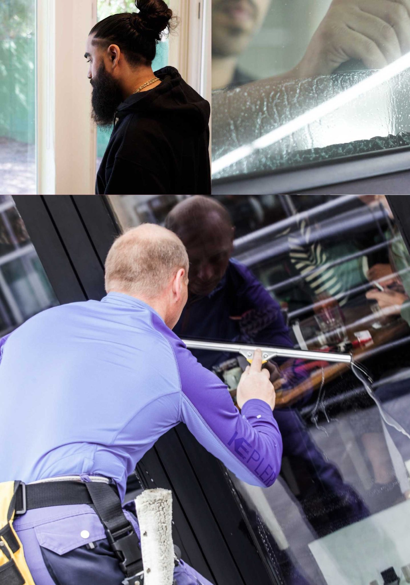 Kepler Skilled Applying Anti-Graffiti Window Film to a Cranford Shop Front