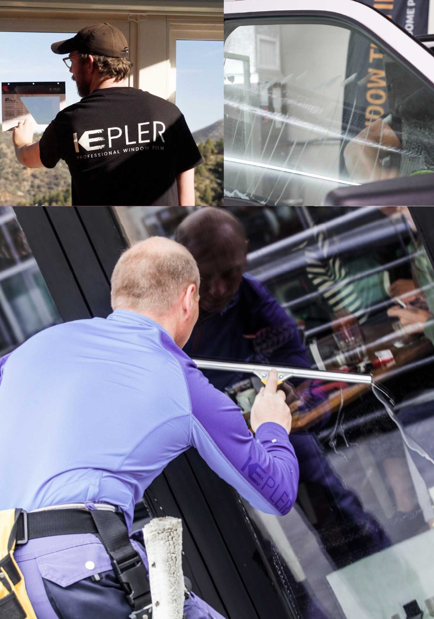 Kepler Skilled Applying Anti-Graffiti Window Film to a East Orange Shop Front
