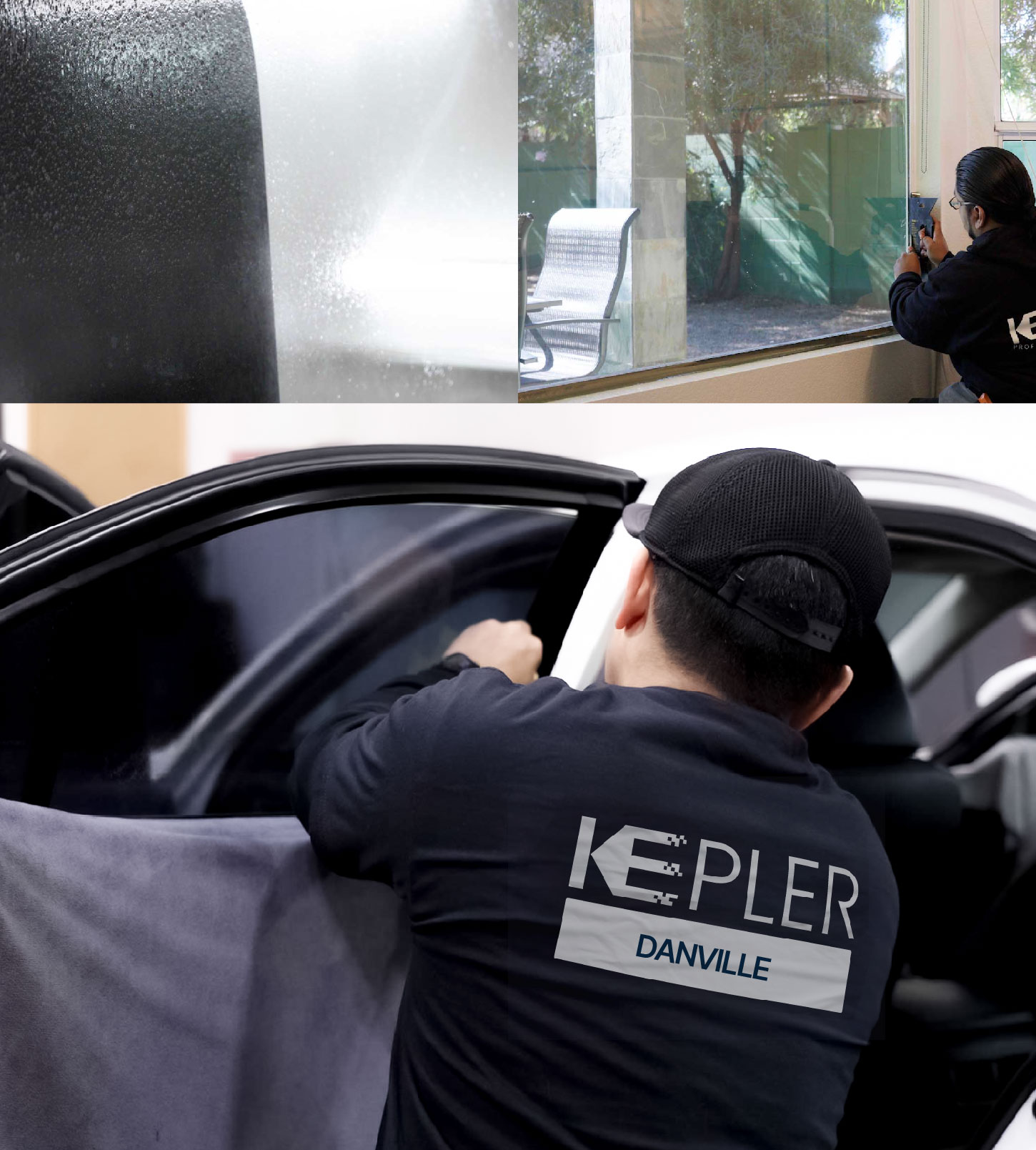 Automotive Window Tinting Expert Applying Film in Danville, California
