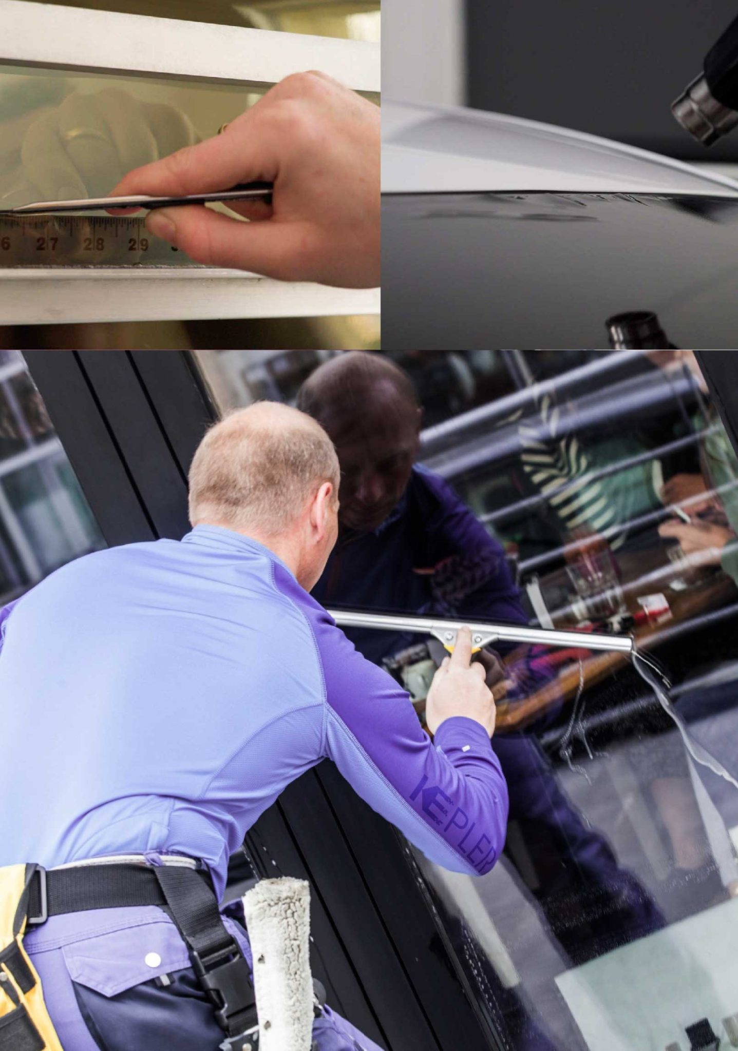 Kepler Professional Applying Anti-Graffiti Window Film to a North Bergen Shop Front
