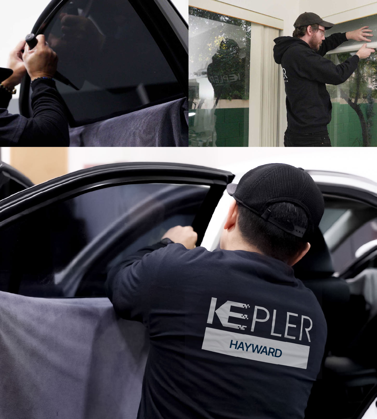 Automotive Window Tinting Expert Applying Film in Hayward, California