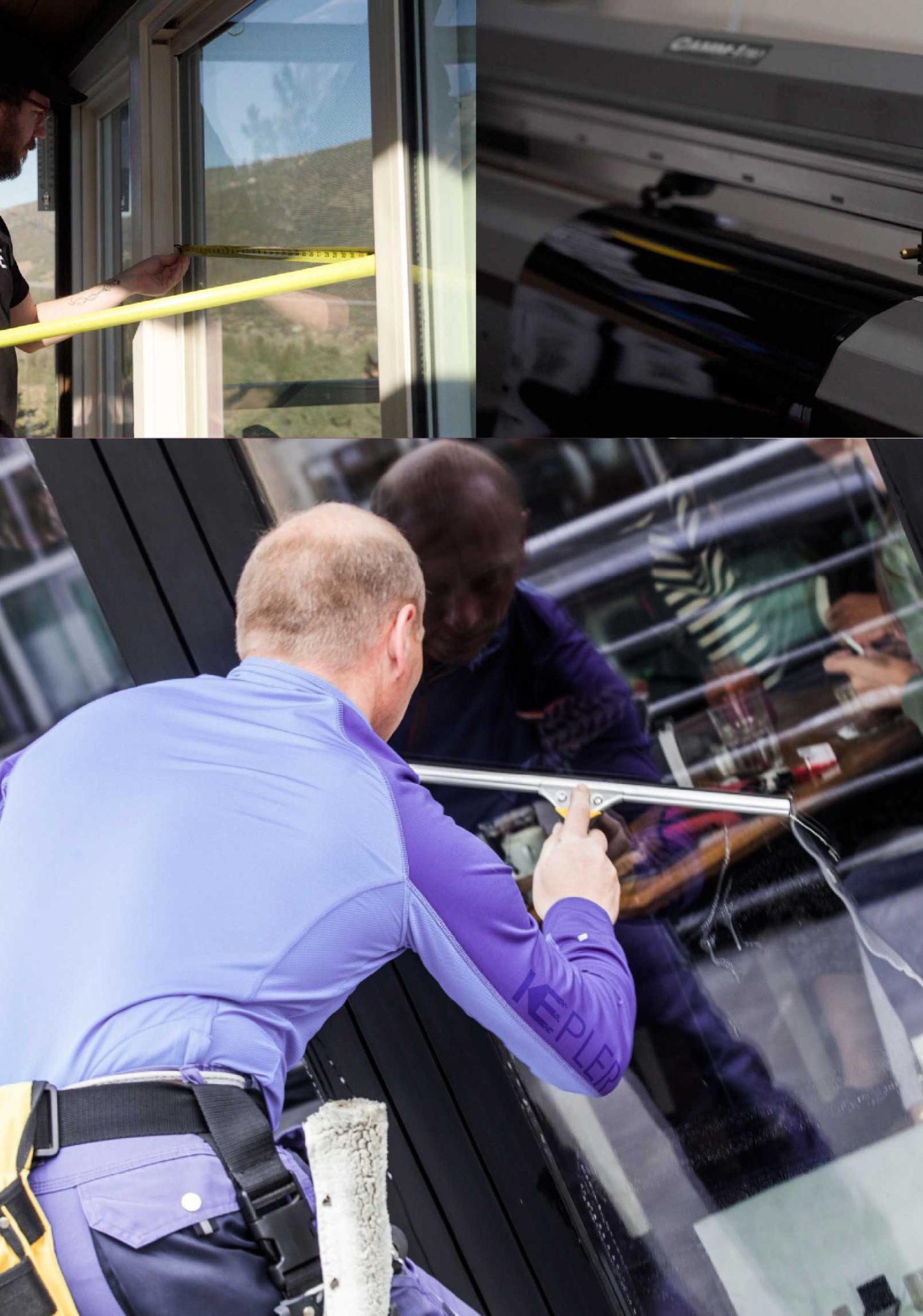Kepler Skilled Applying Anti-Graffiti Window Film to a Lyndhurst Shop Front