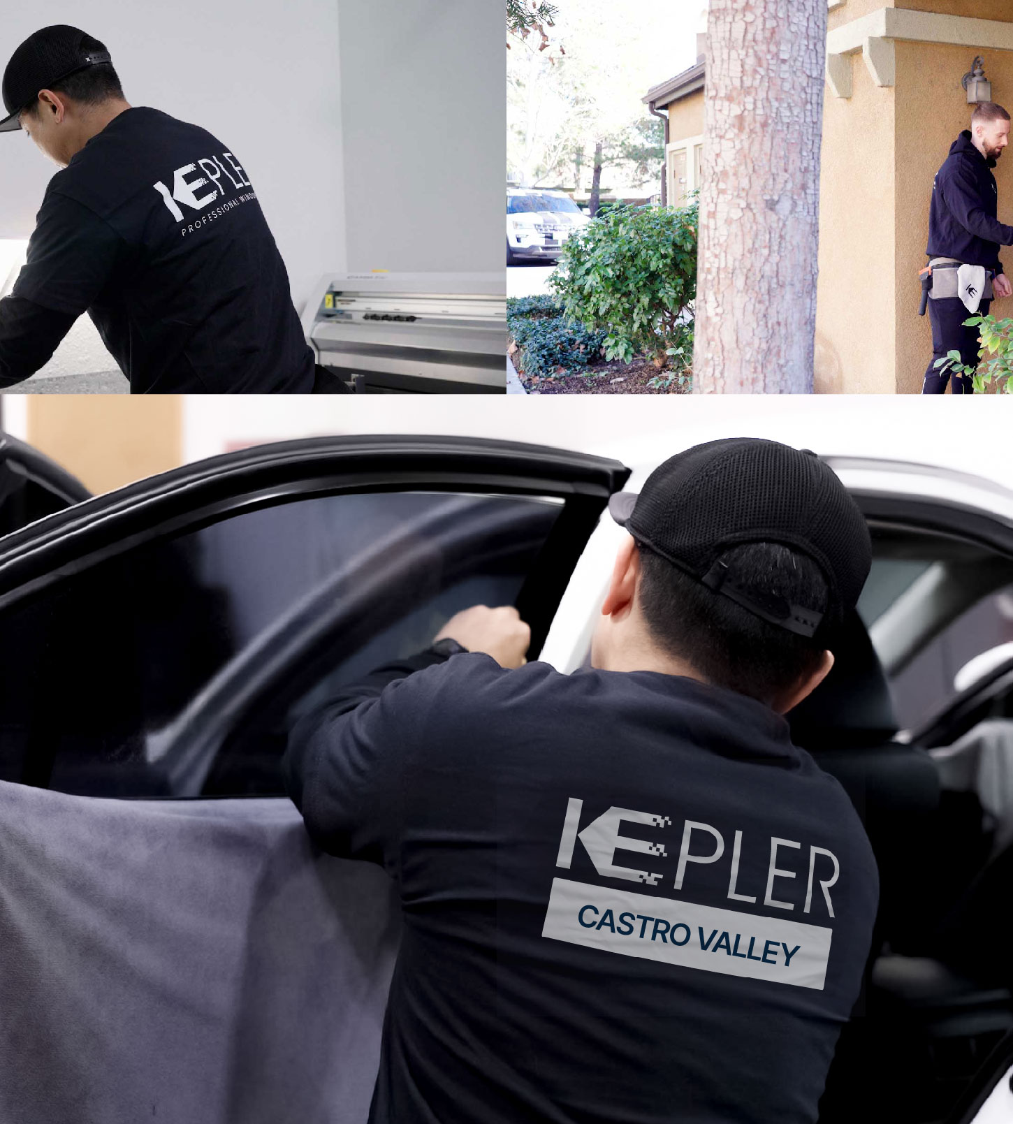 Automotive Window Tinting Expert Applying Film in Castro Valley, California