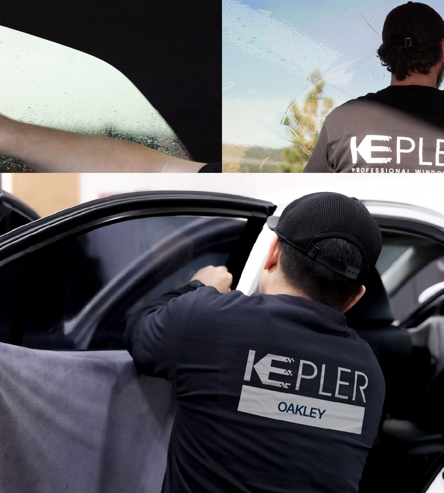 Automotive Window Tinting Expert Applying Film in Oakley, California