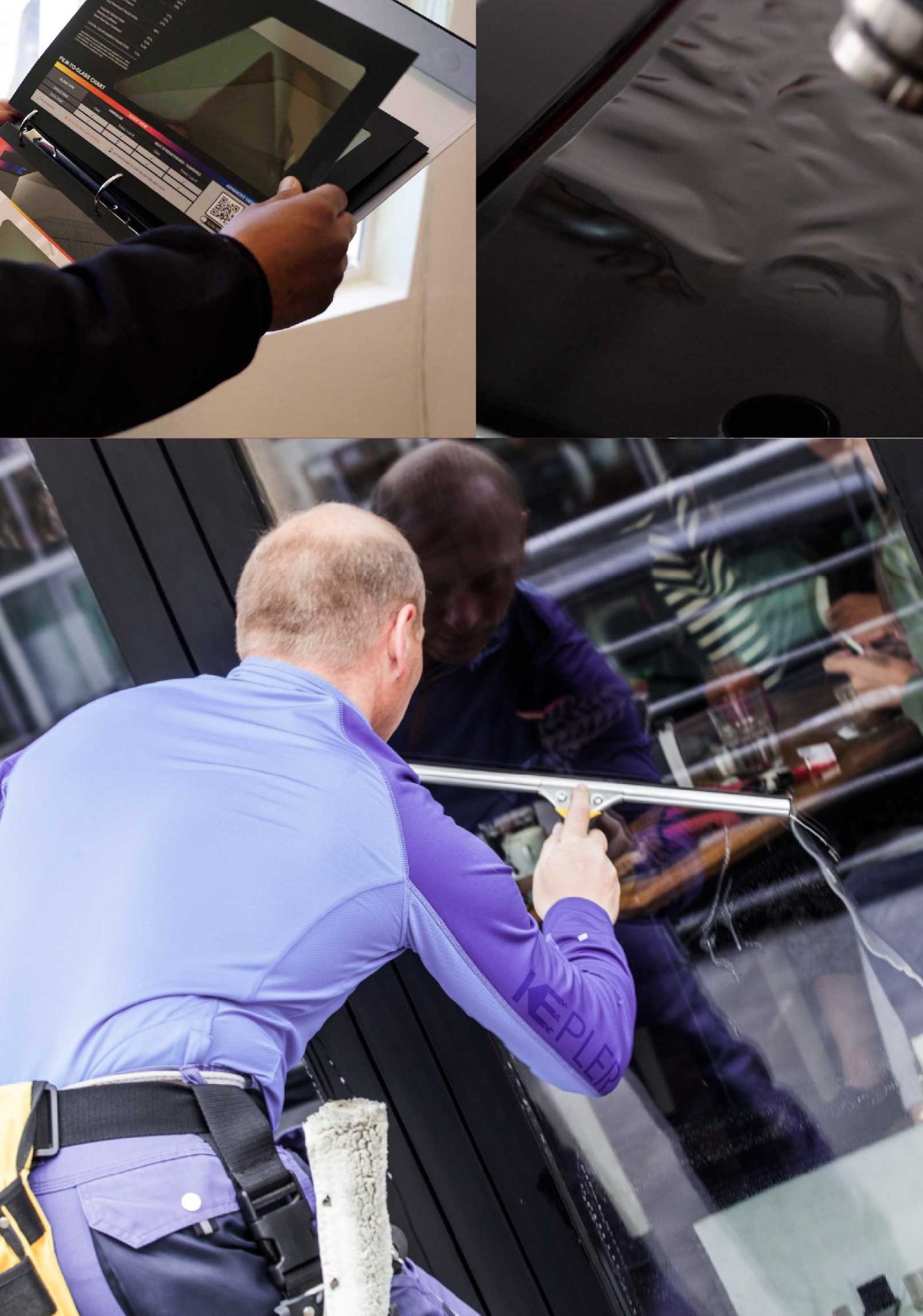 Kepler Expert Applying Anti-Graffiti Window Film to a Hillside Shop Front